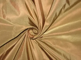 100% Pure SILK TAFFETA FABRIC Beige x Brown Shot colour 4.03 yards continuous piece 60" wide TAFCUT13