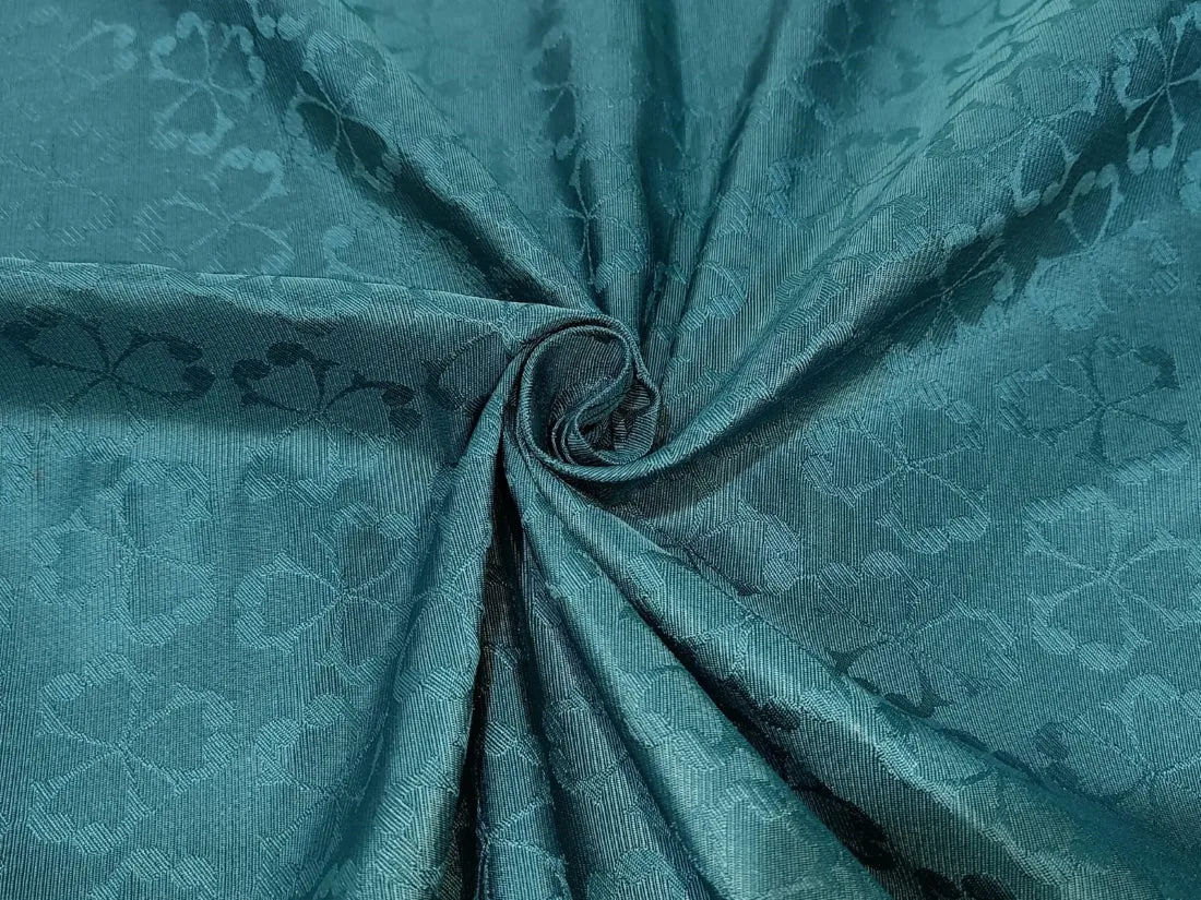 100% Silk Taffeta Jacquard Fabric silver grey & SEA/TEAL GREEN Color 54" wide TAFJ13[2]/TAFJ13[4]