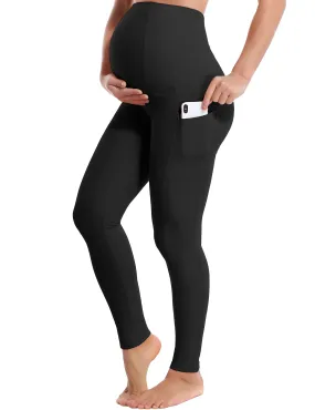 26" Side Pockets Maternity Jogging Pants black_Jogging