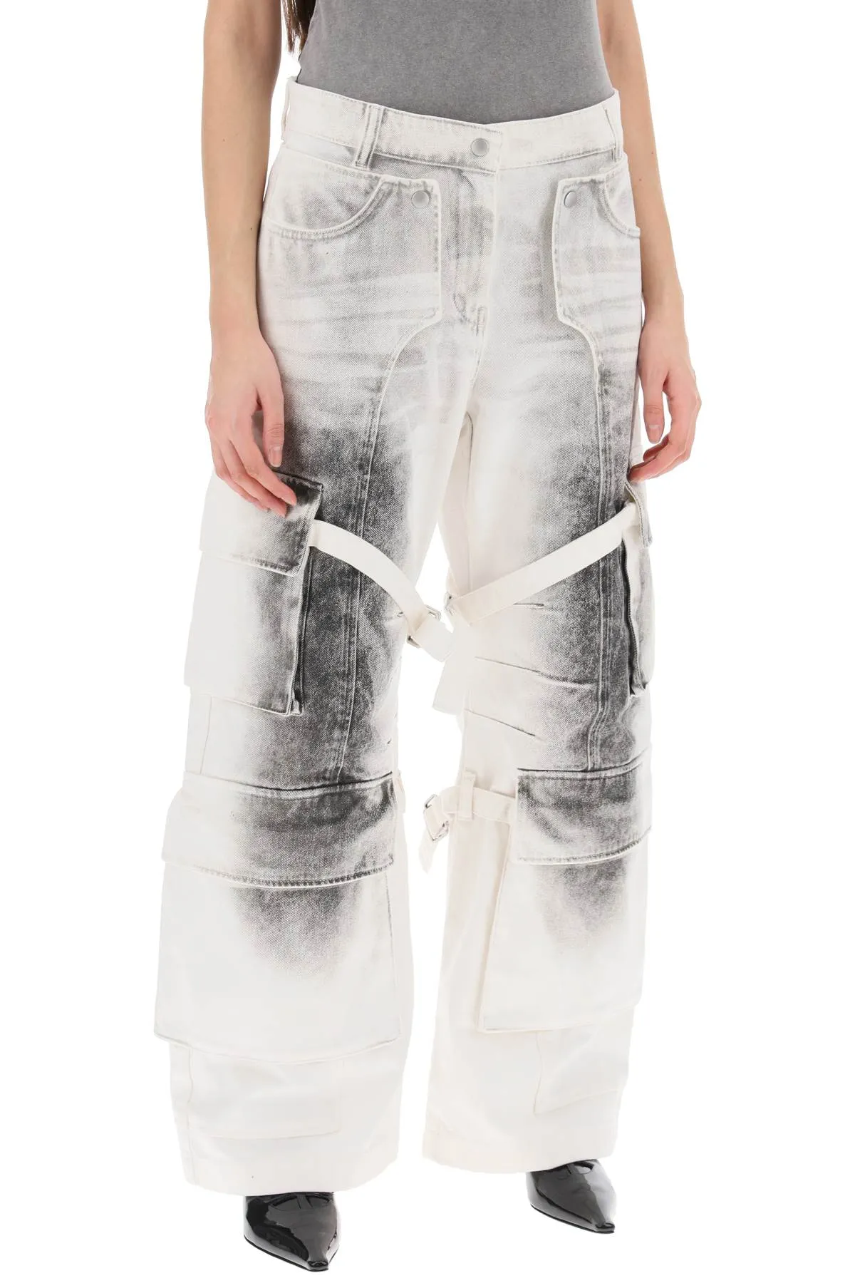 Acne studios cargo jeans with pigmented details