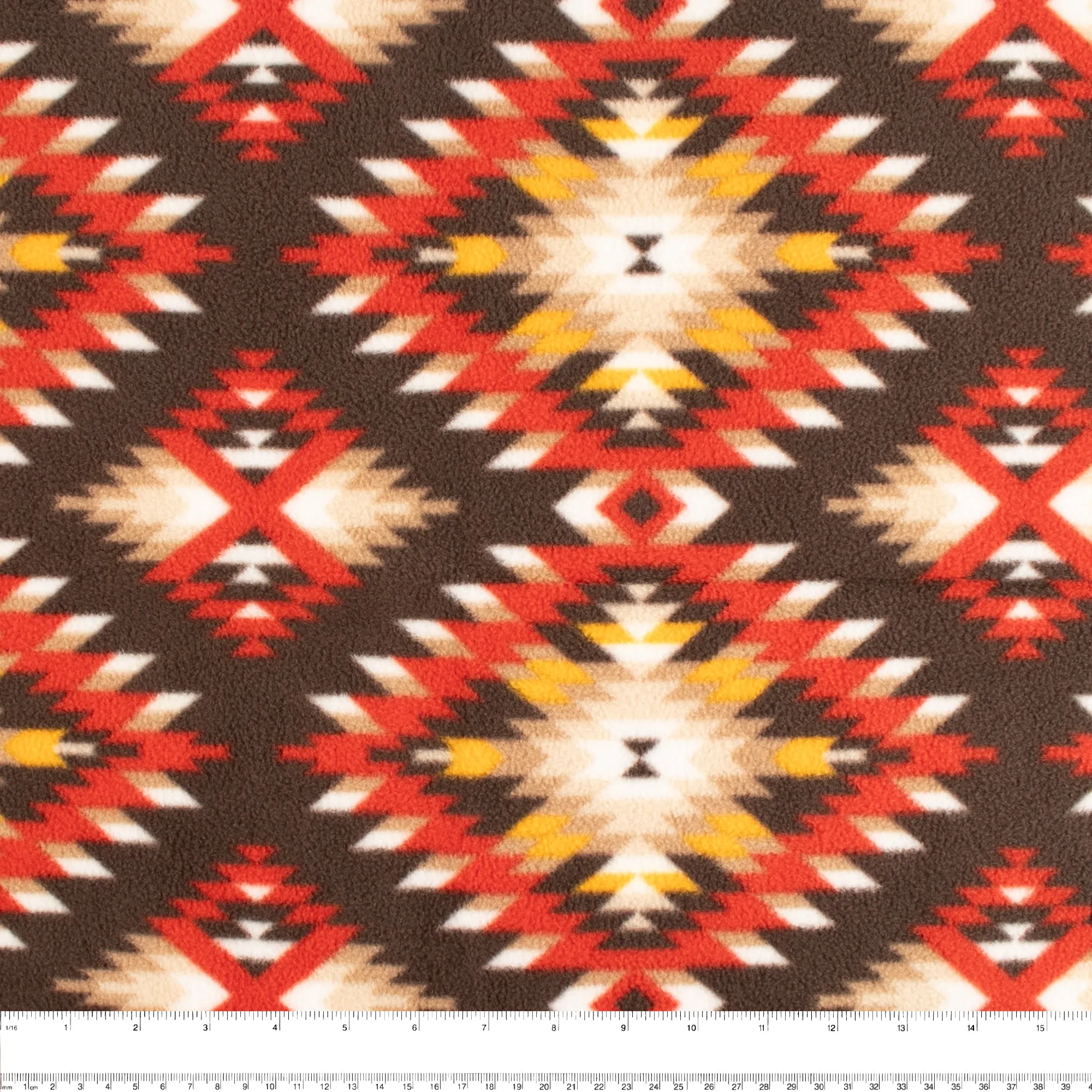 Anti-Pill Fleece Print - SLIPPY - Diamond Navajo - Brown