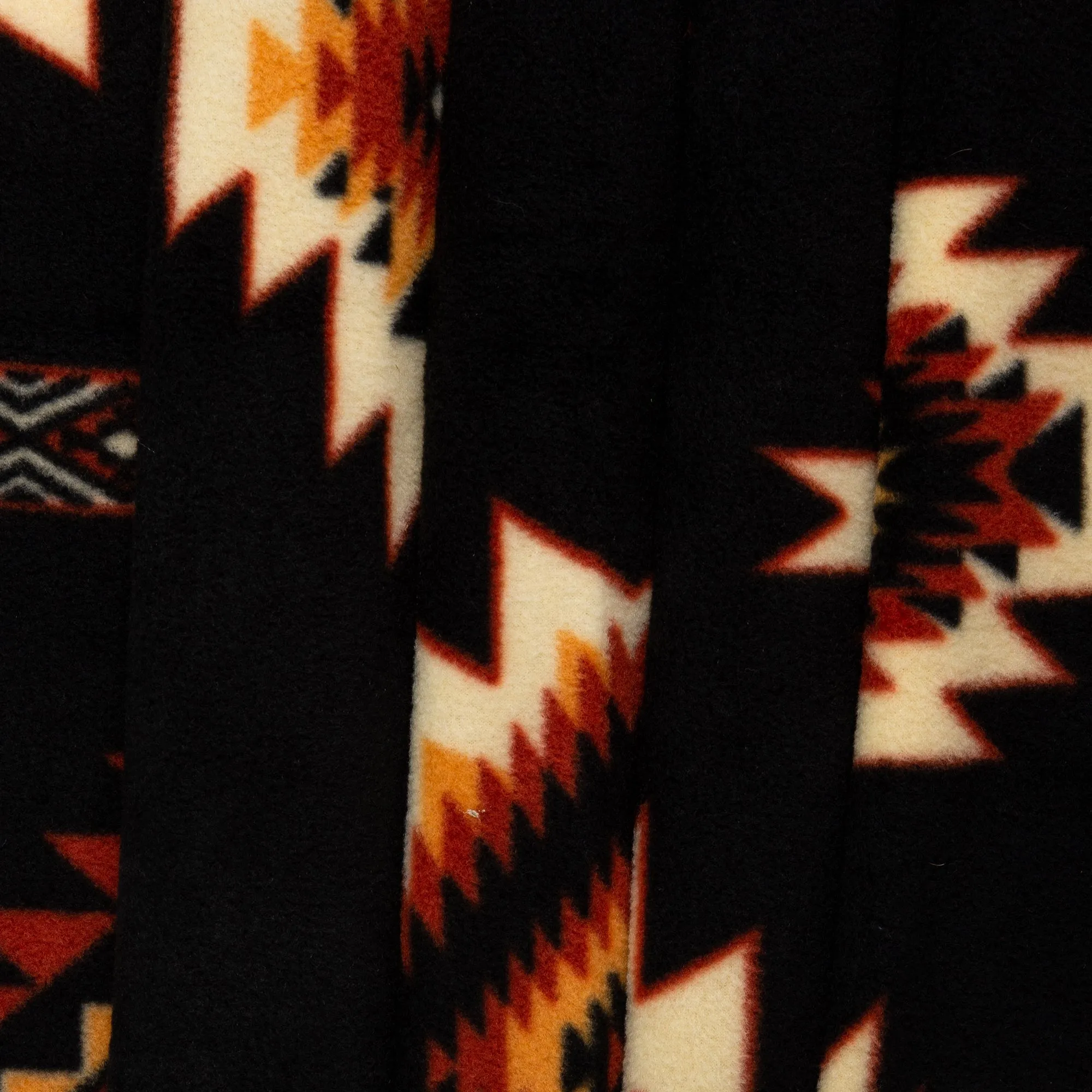 Anti Pill Fleece Print - SLIPPY - Navajo - Black