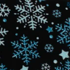 Anti-Pill Fleece Print - SLIPPY - Stars glitter - Black