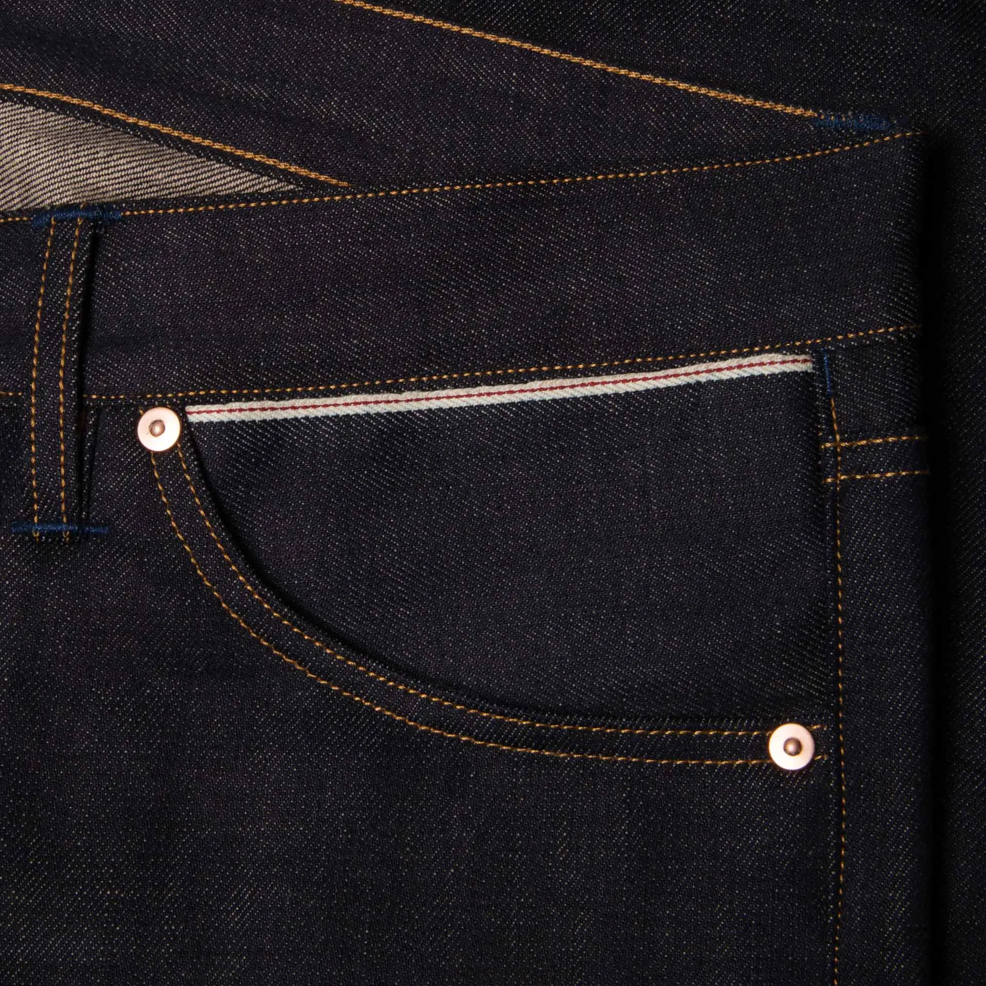 B-04 RELAXED TAPERED 13 oz. brown cotton selvedge