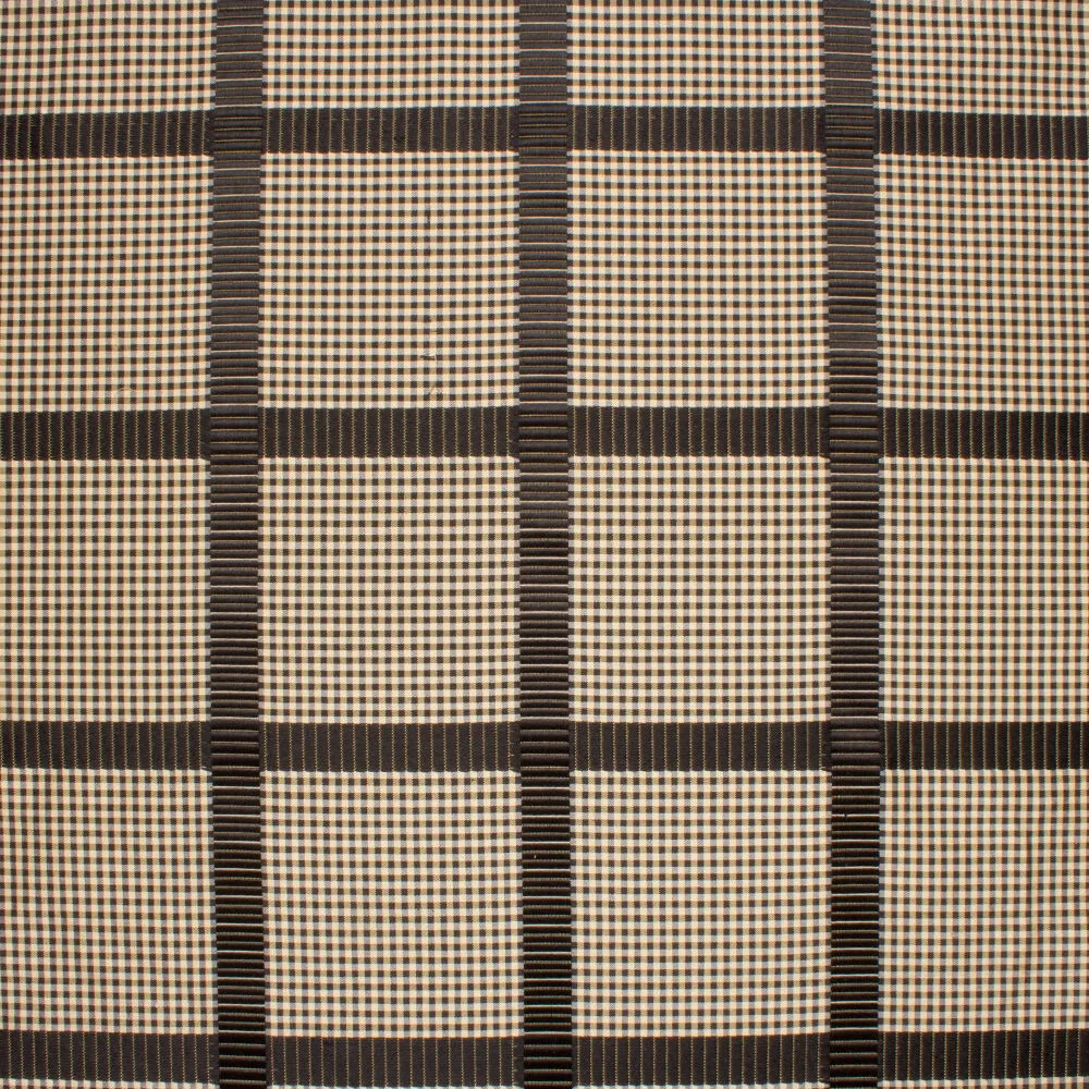 Beige/Black Checkered Silk Shantung