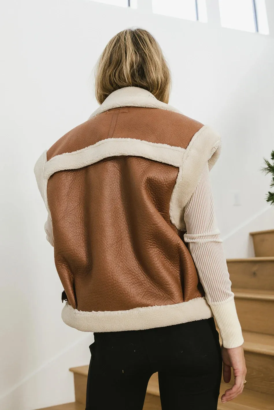 BlankNYC Off to The Races Vest in Cognac - FINAL SALE