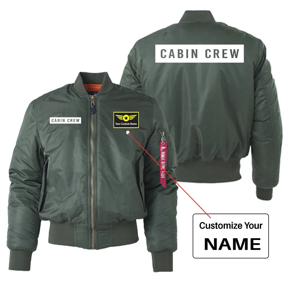 Cabin Crew Text Designed "Women" Bomber Jackets