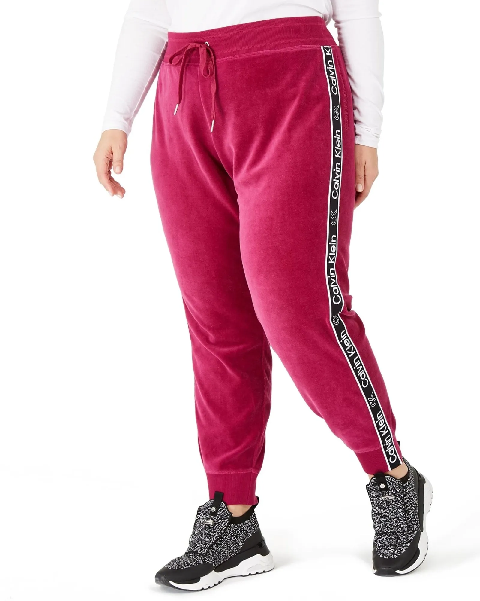 Calvin Klein Women's   Logo Jogging Pants Dark Red  1X | Red