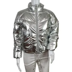 Central Park West Women’s Puffer Down Jacket Silver Color Sz XS