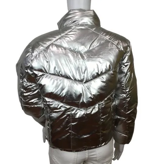 Central Park West Women’s Puffer Down Jacket Silver Color Sz XS