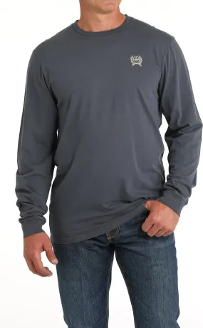 Cinch Men's Blue Logo Long Sleeve Tee