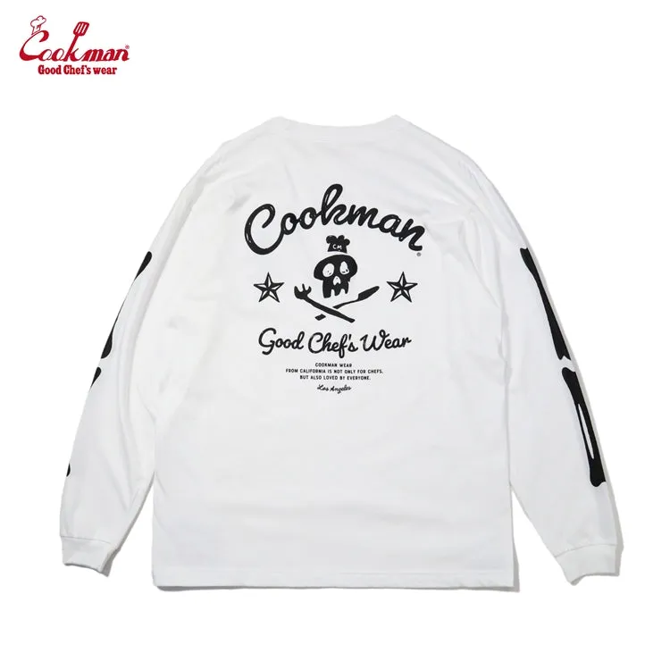 Cookman Long Sleeve Tees - Skull : White