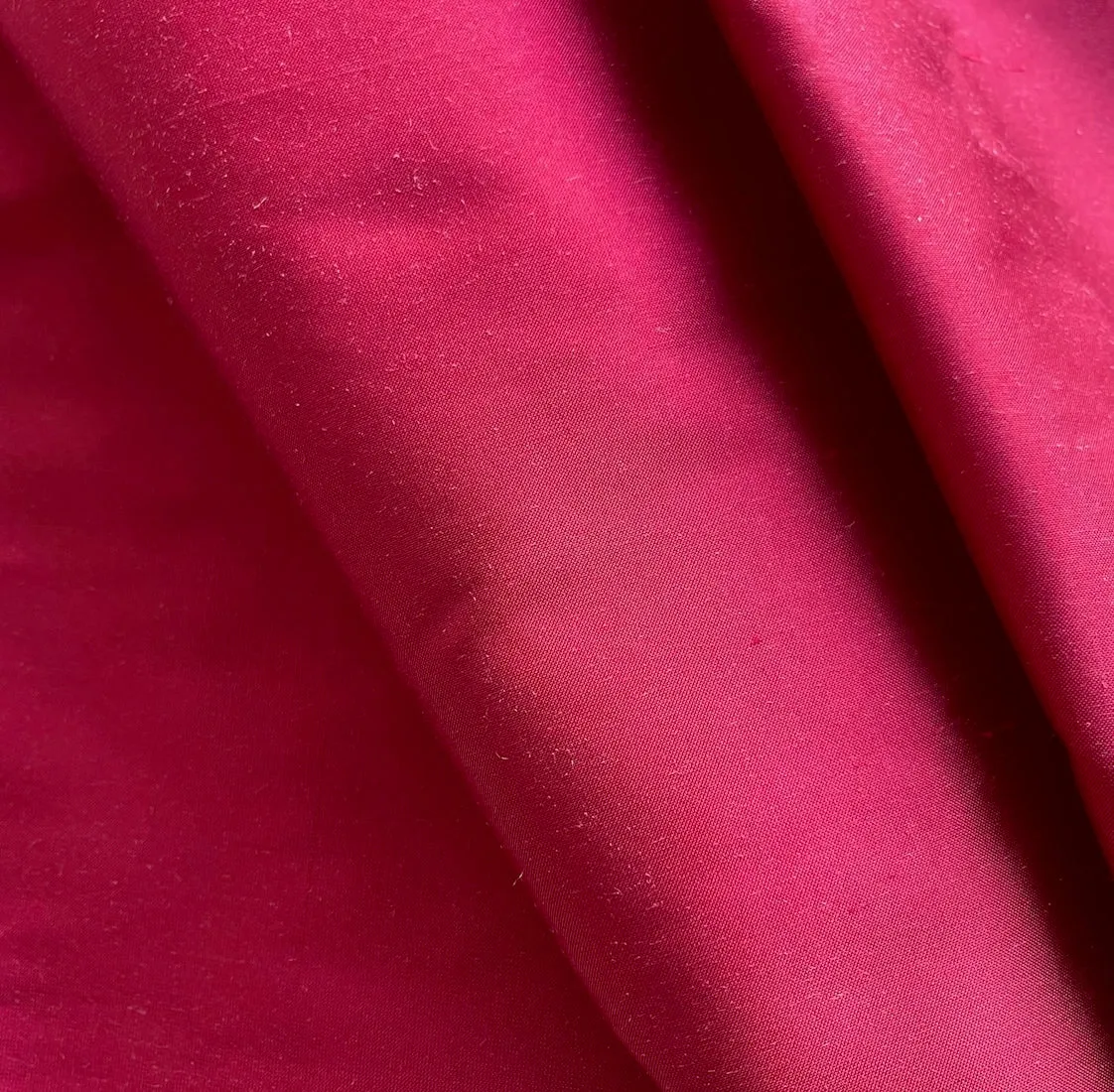 Crisp Ruby Red Silk Taffeta (Made in India)