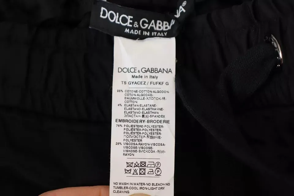 Dolce & Gabbana Black Jogging Trouser Cotton Stretch Pants