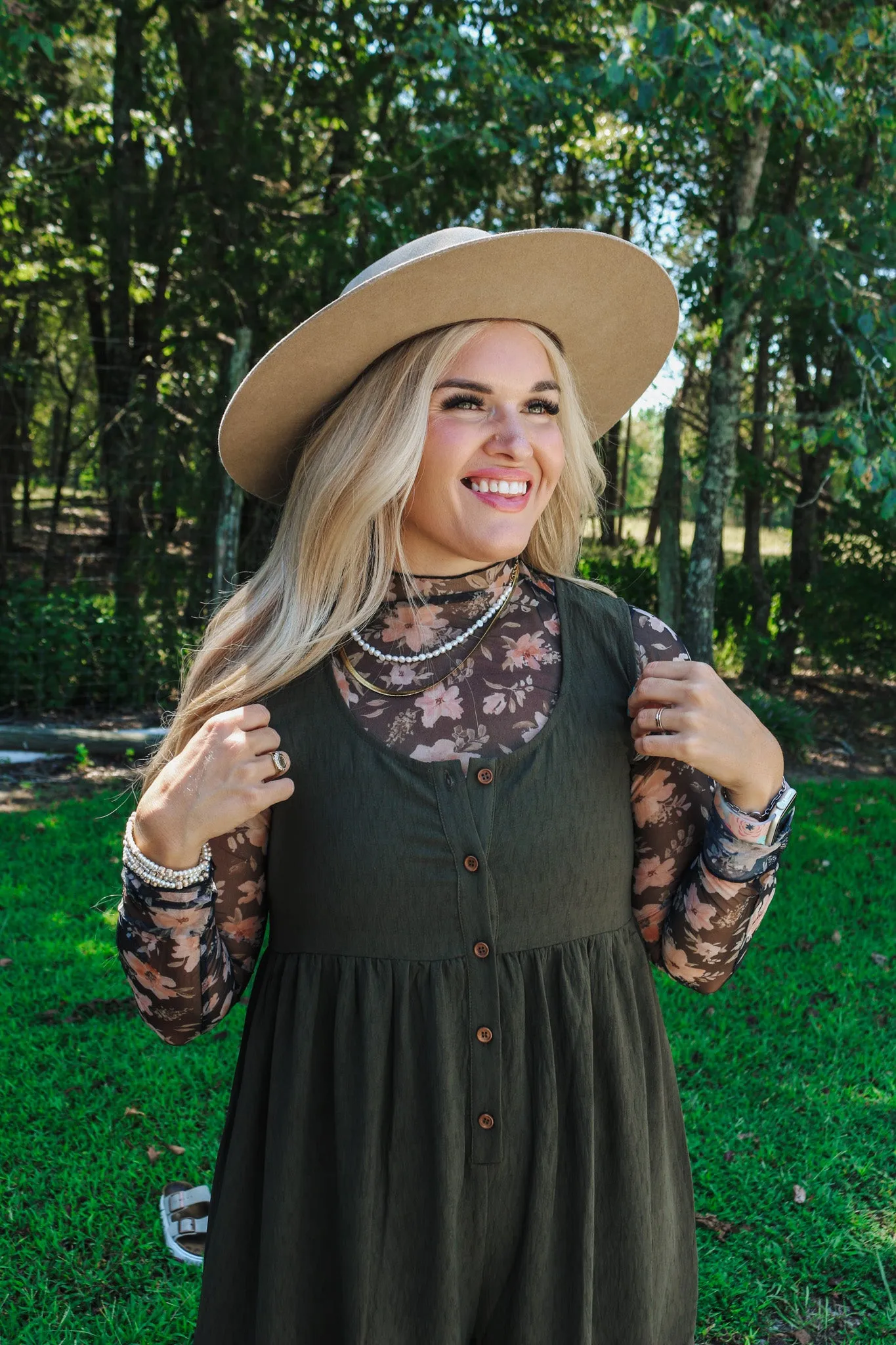 Finishing Touch Black Sheer Floral Top