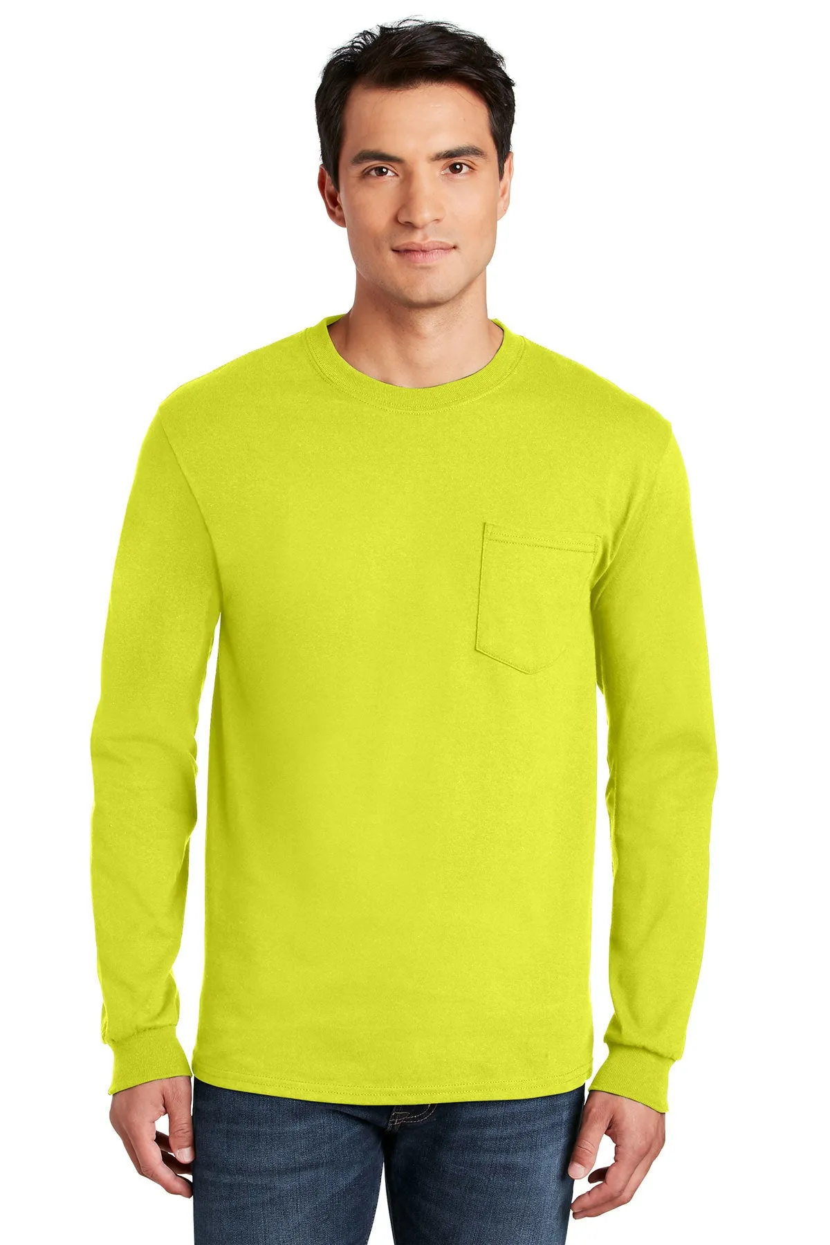 Gildan 100% Cotton Long Sleeve Pocket Tee