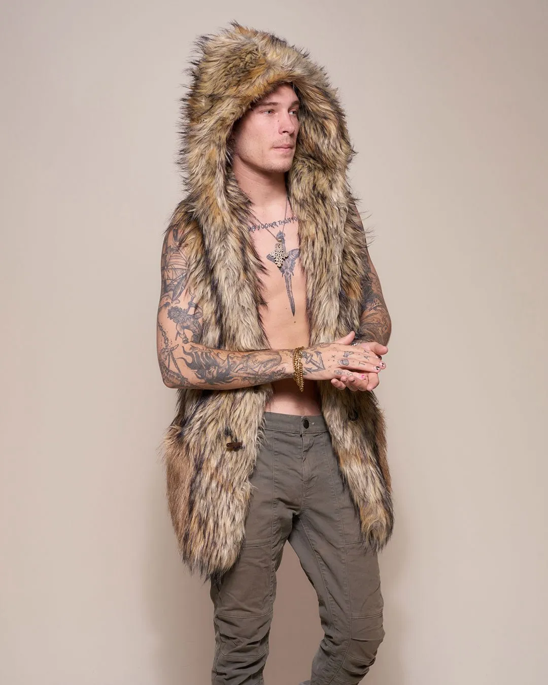 Golden Jackal Faux Fur Vest | Men's