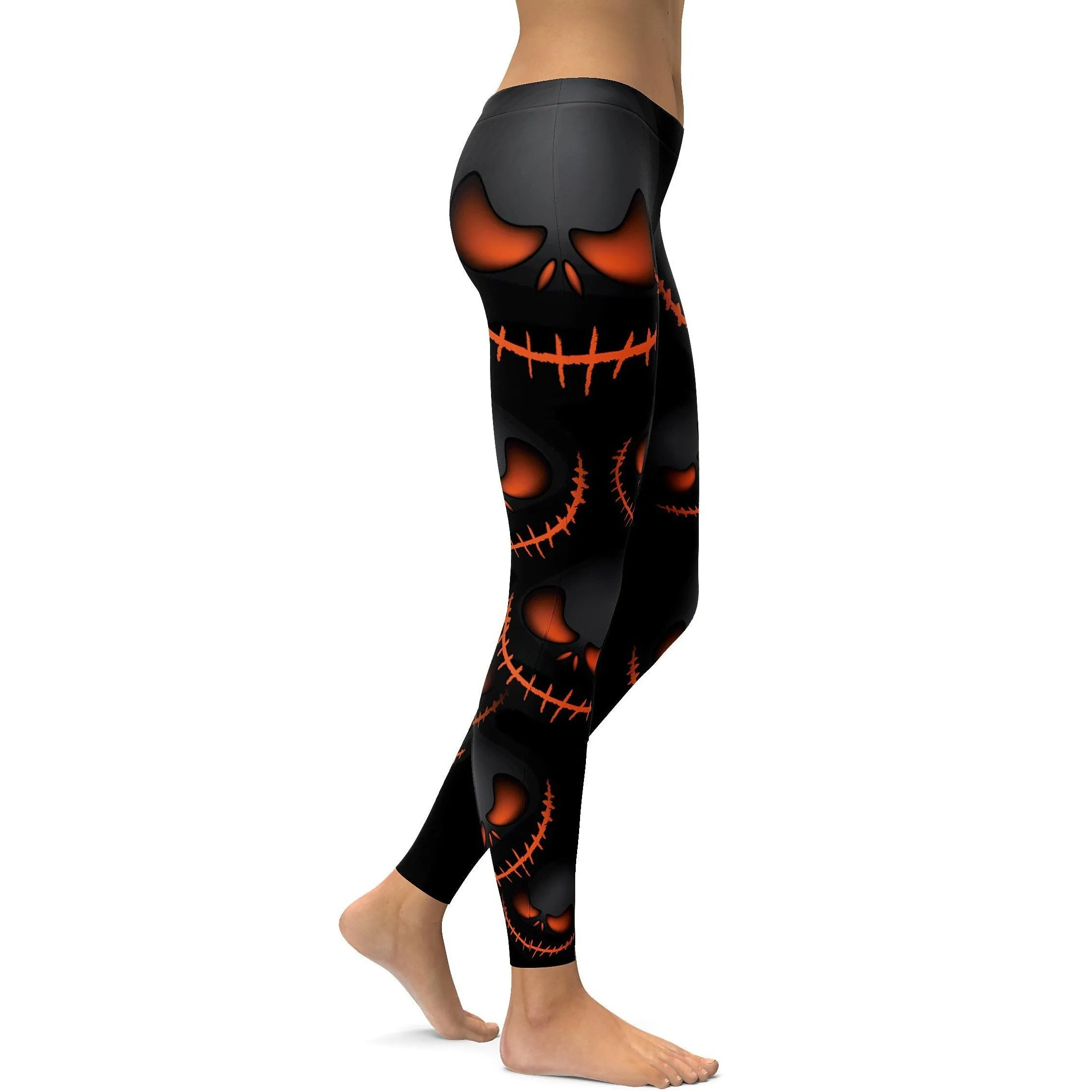 Halloween Evil Pumpkin Grin Leggings