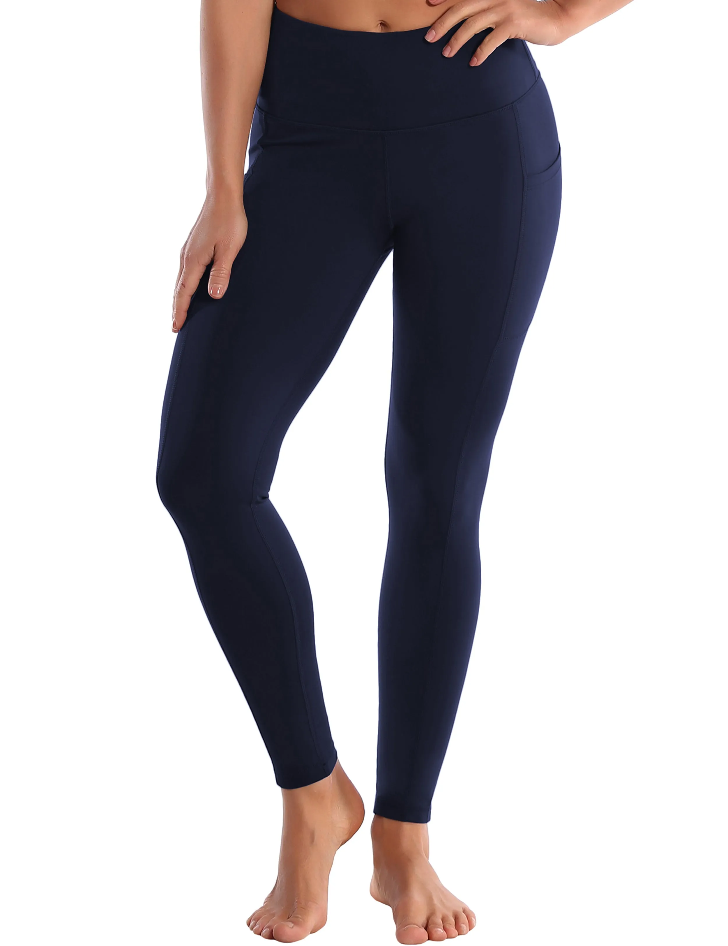 Hip Line Side Pockets Jogging Pants darknavy_Jogging