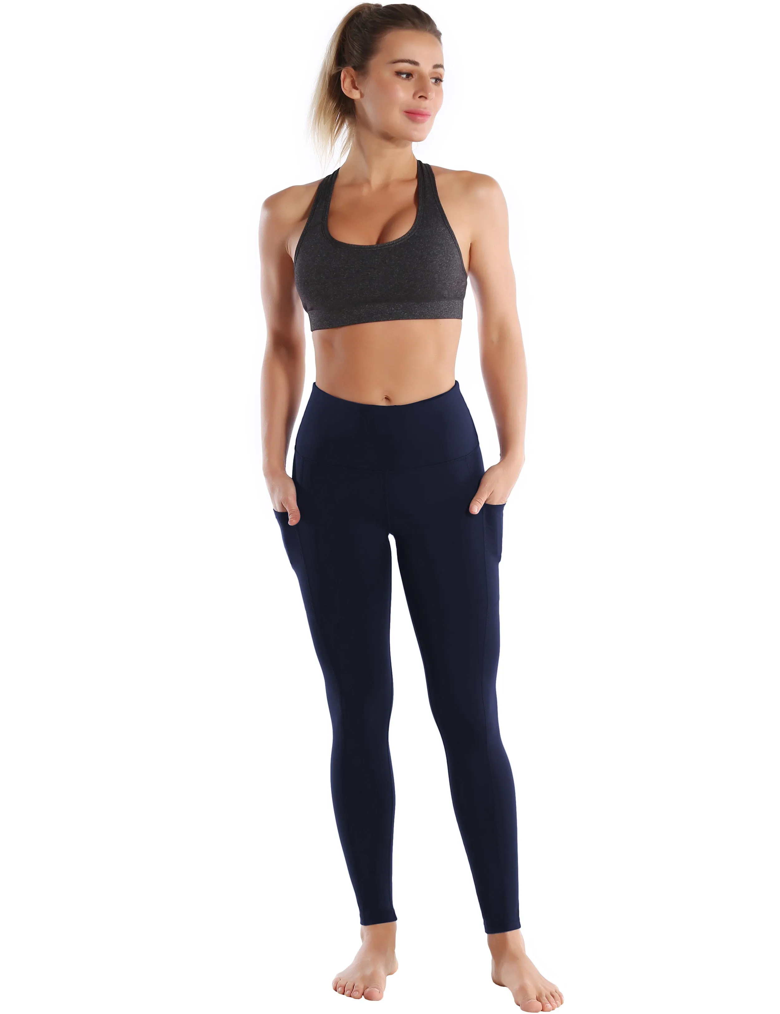 Hip Line Side Pockets Jogging Pants darknavy_Jogging