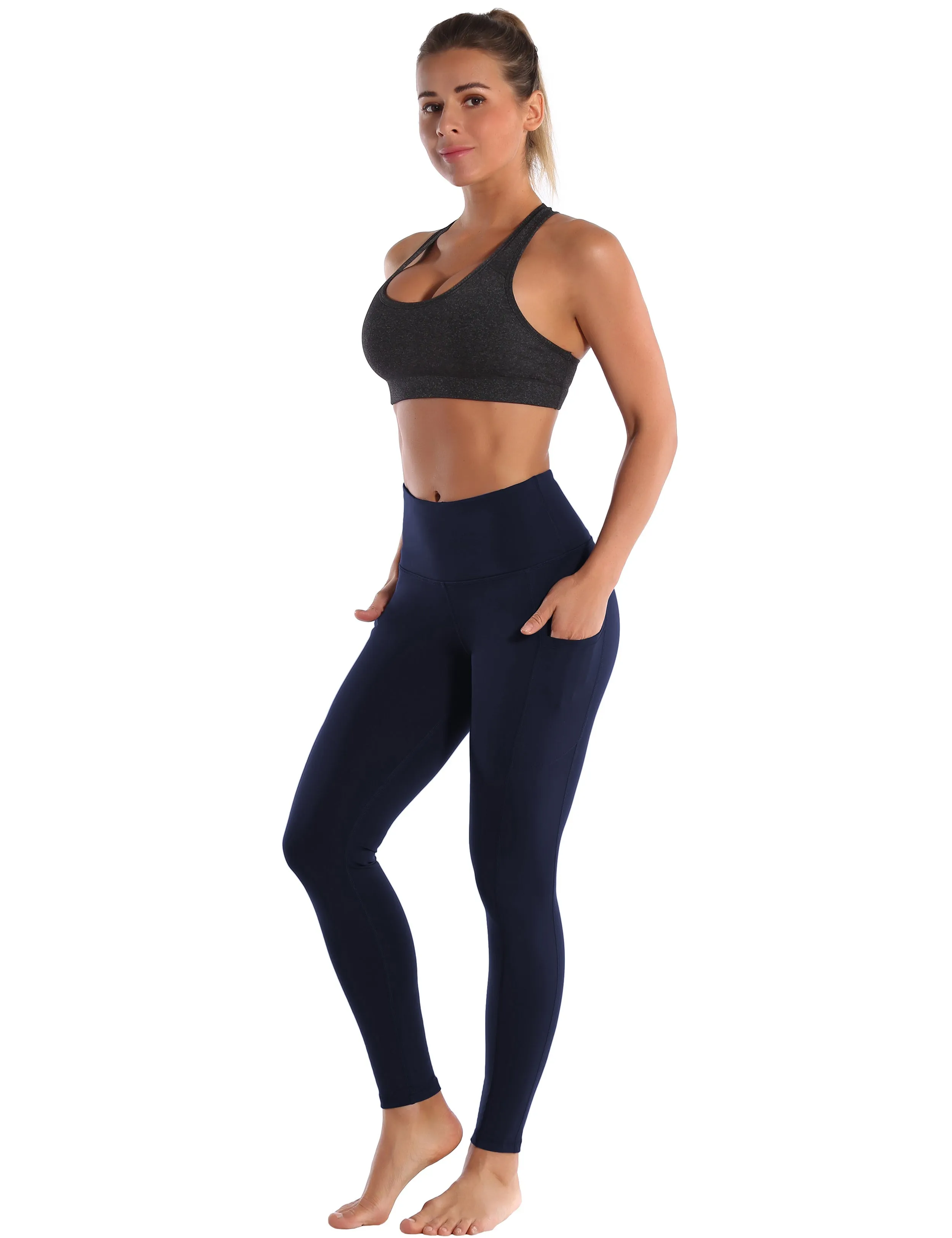 Hip Line Side Pockets Jogging Pants darknavy_Jogging