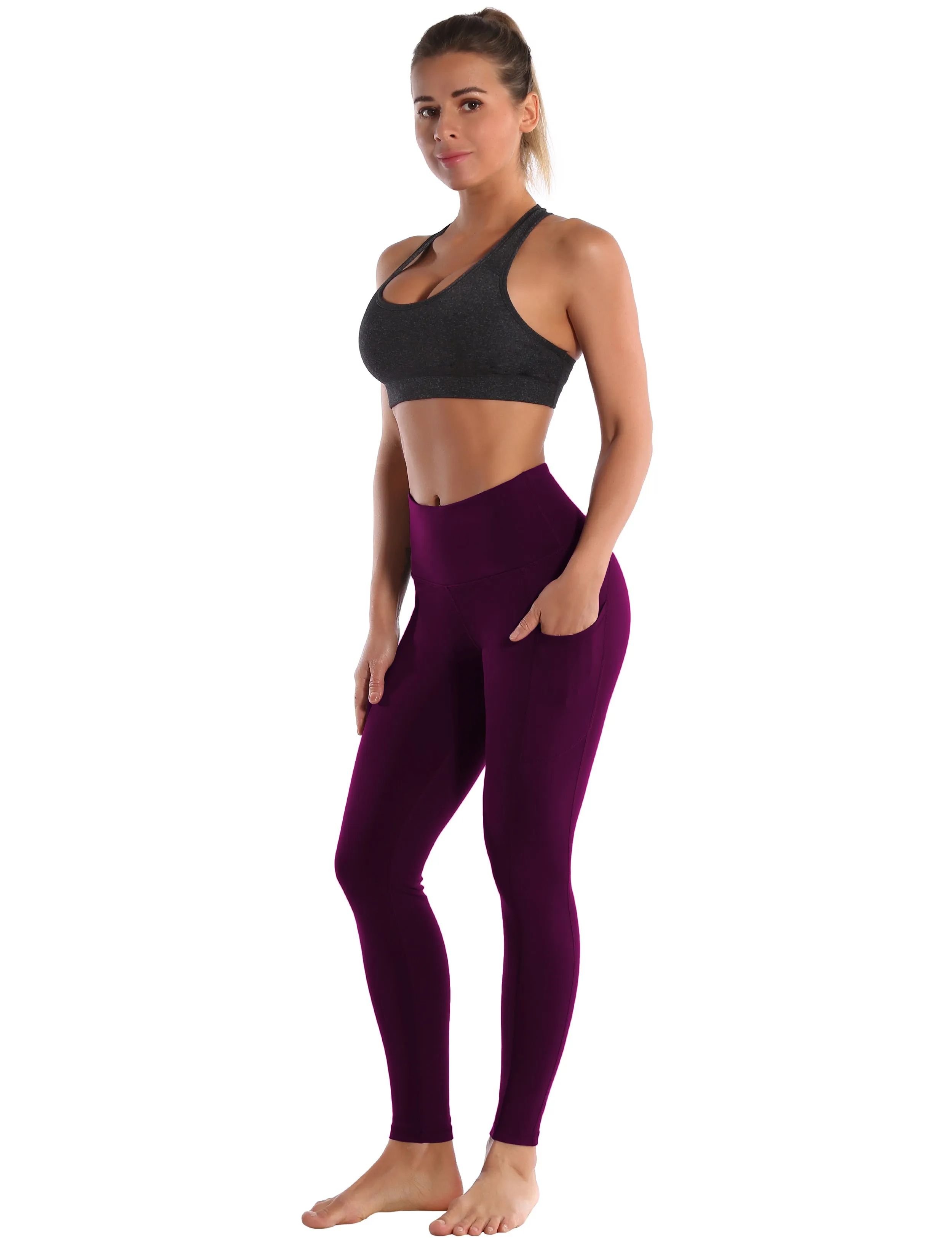 Hip Line Side Pockets Jogging Pants plum_Jogging