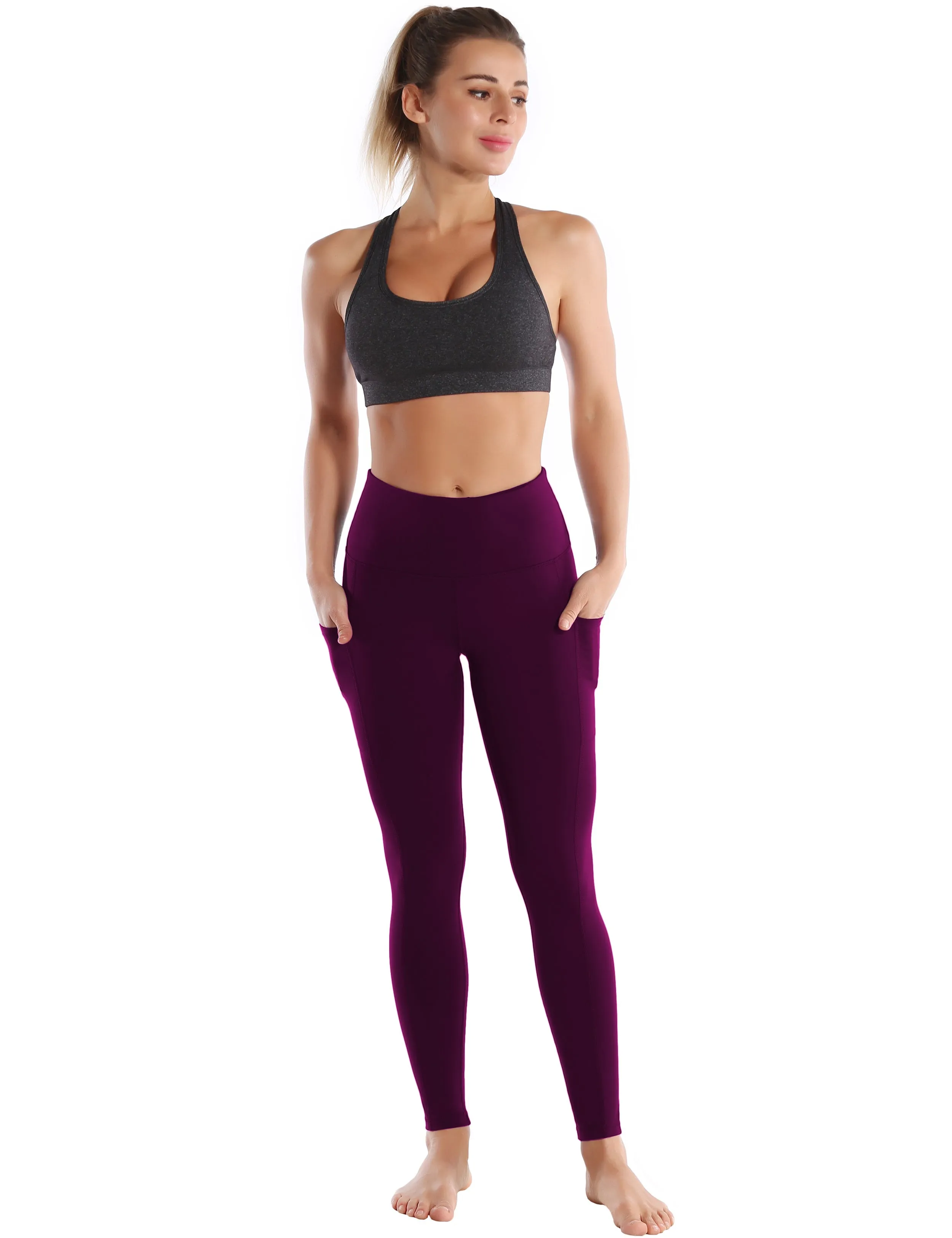 Hip Line Side Pockets Jogging Pants plum_Jogging