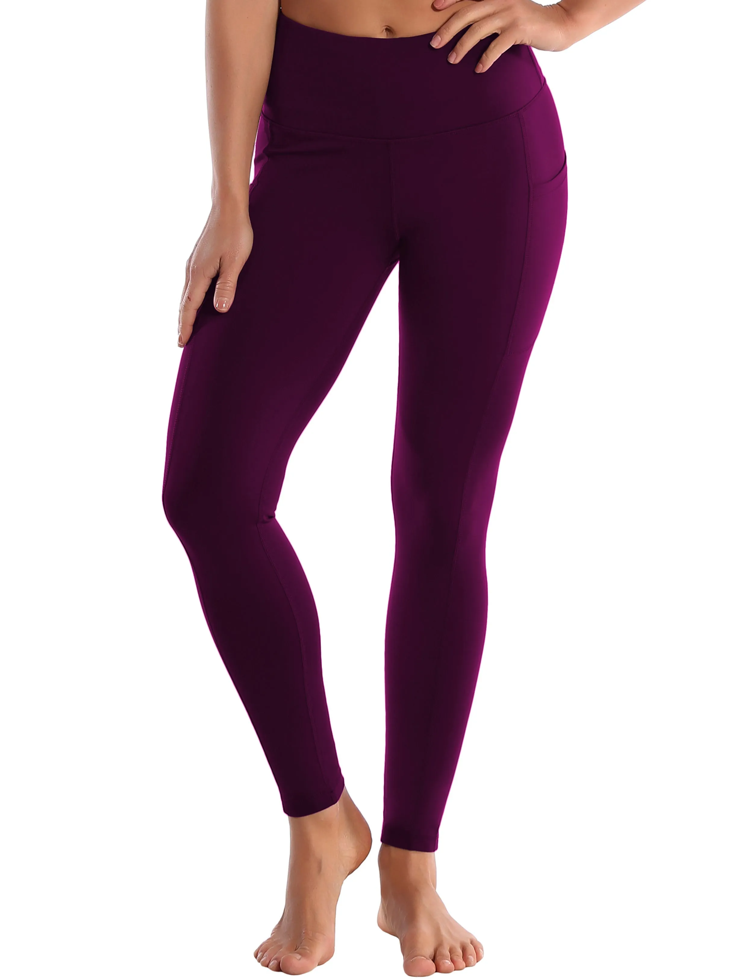 Hip Line Side Pockets Jogging Pants plum_Jogging