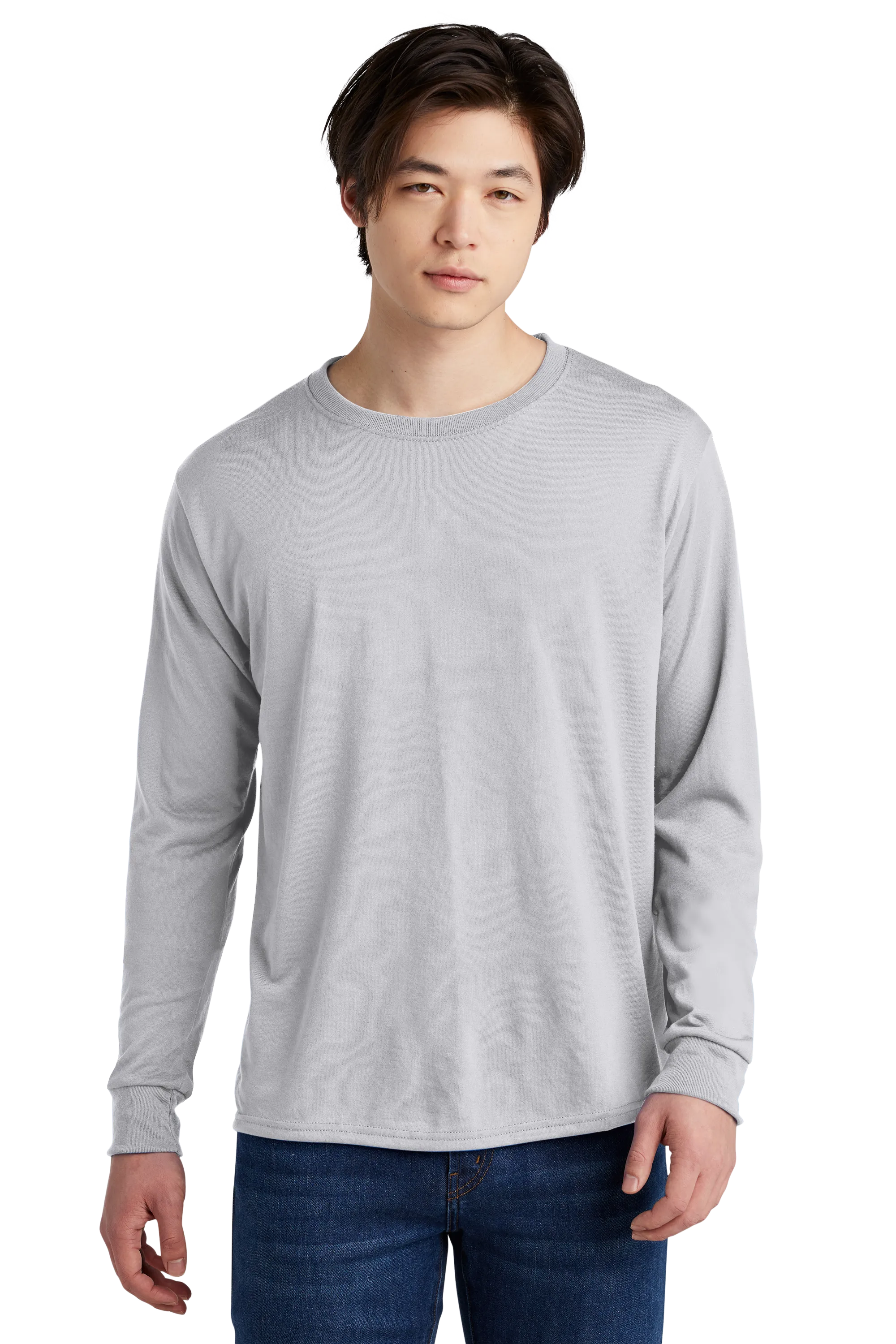 Jerzees® Dri-Power® 100% Polyester Long Sleeve T-Shirt - Silver