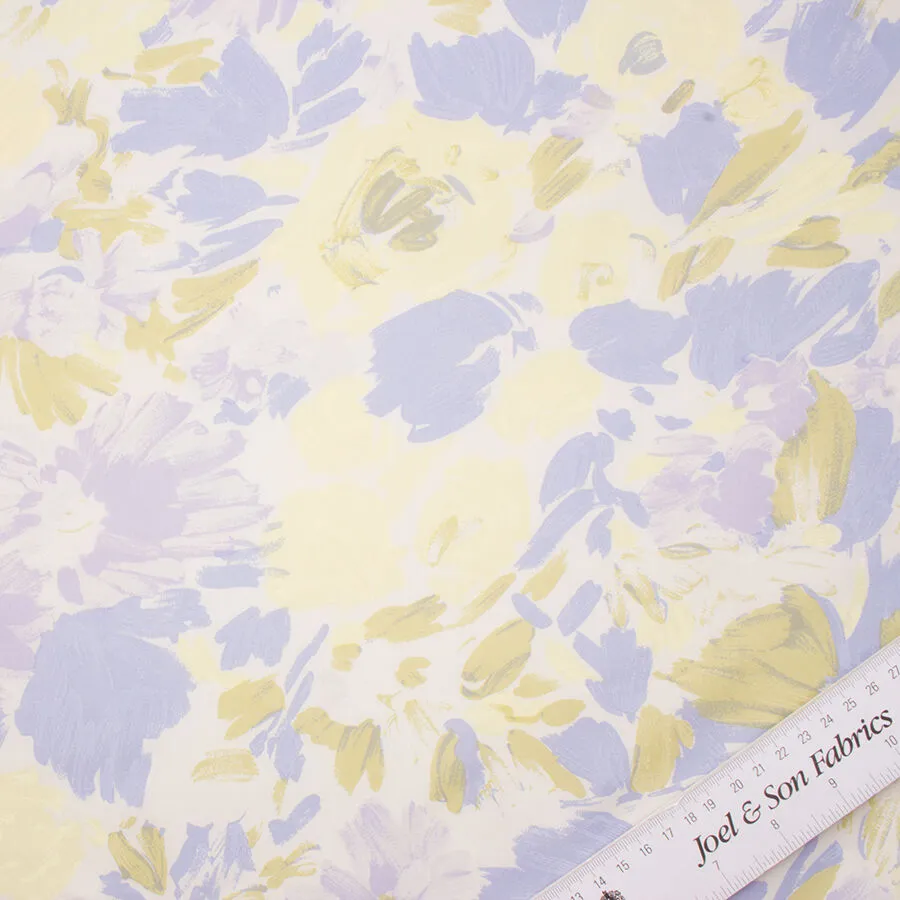 Lavender/Yellow Printed Silk Taffeta