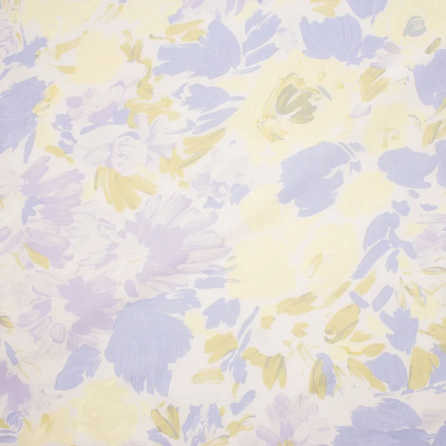 Lavender/Yellow Printed Silk Taffeta