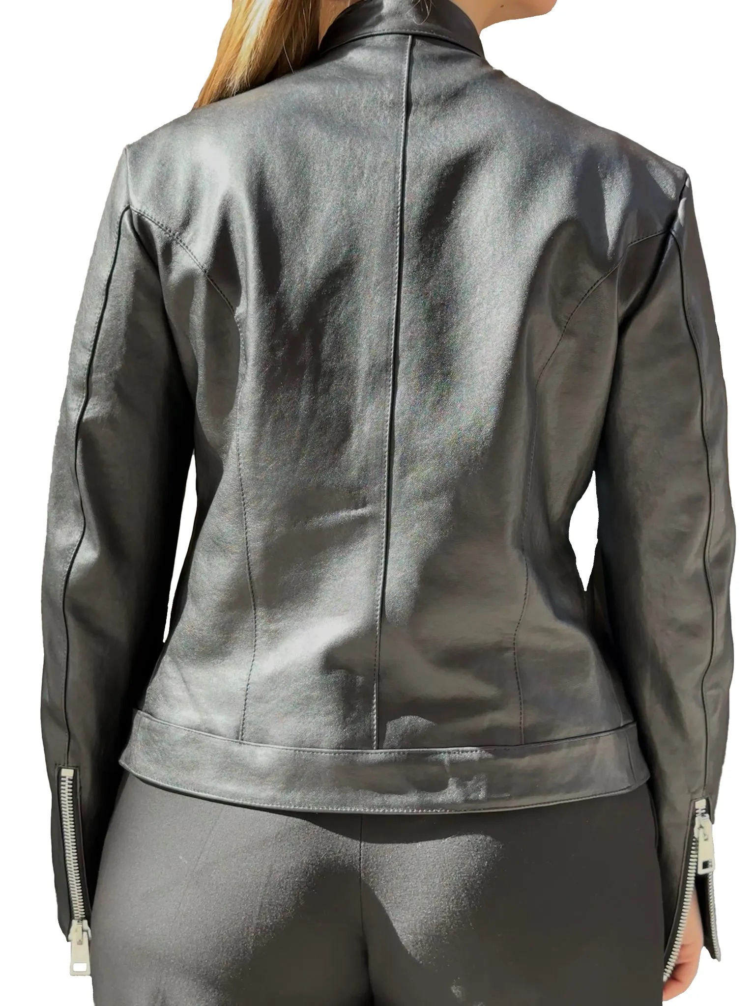 leather bomber black