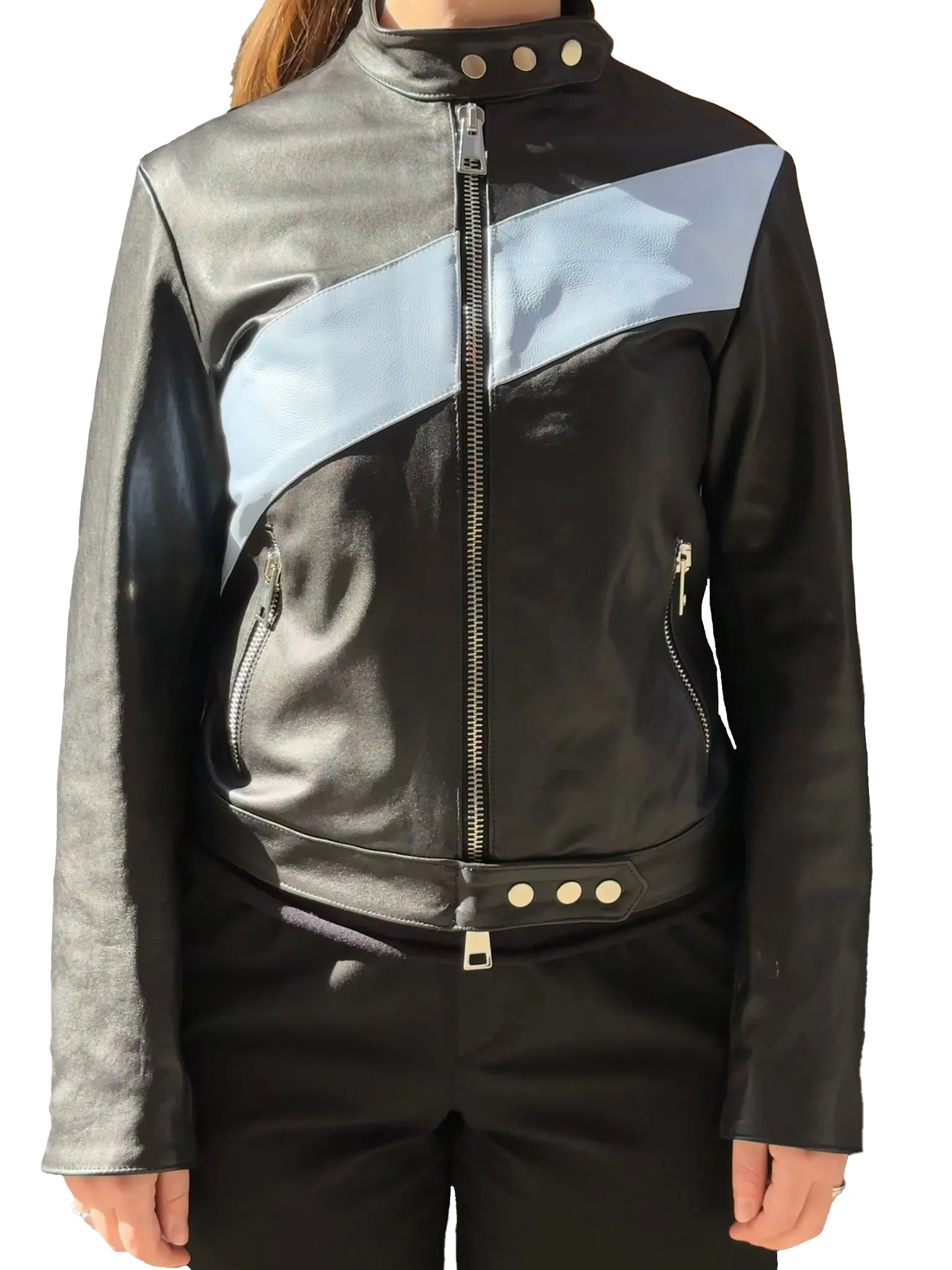 leather bomber black