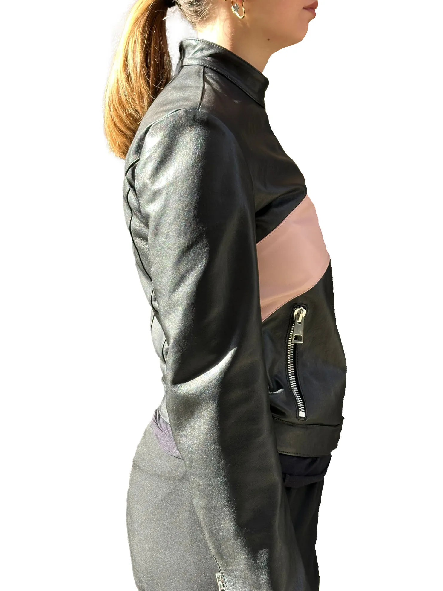 leather bomber black