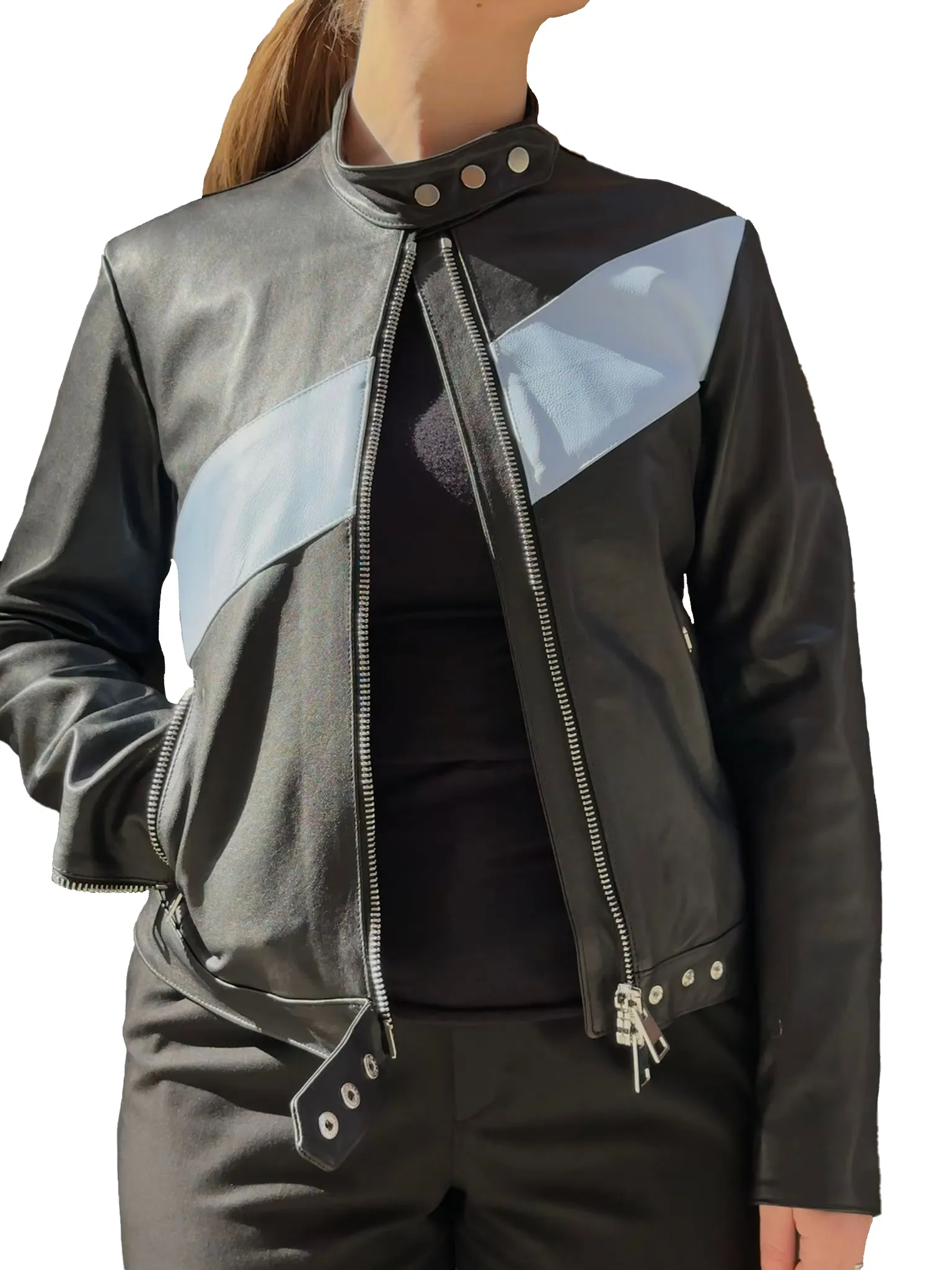 leather bomber black