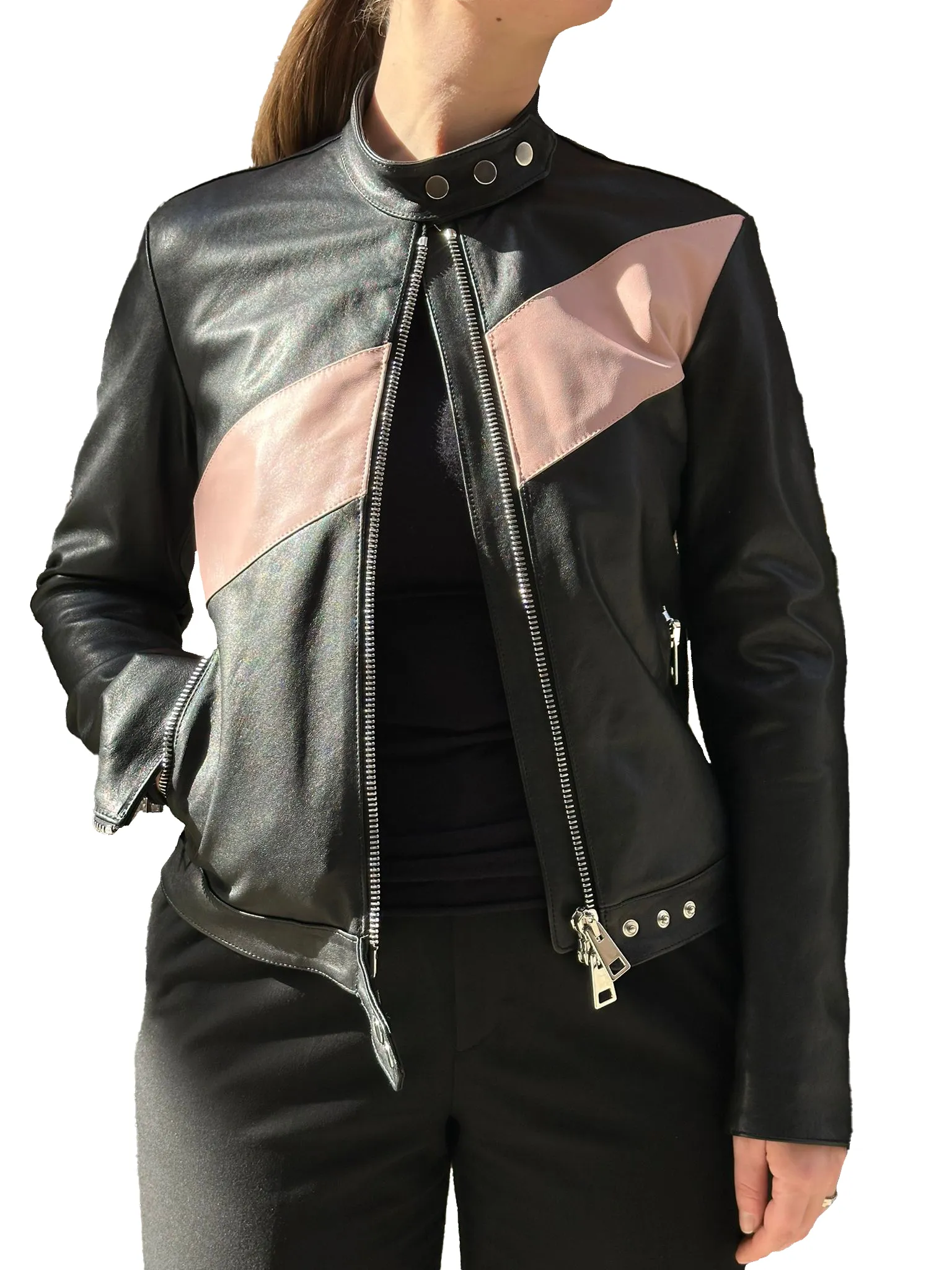 leather bomber black