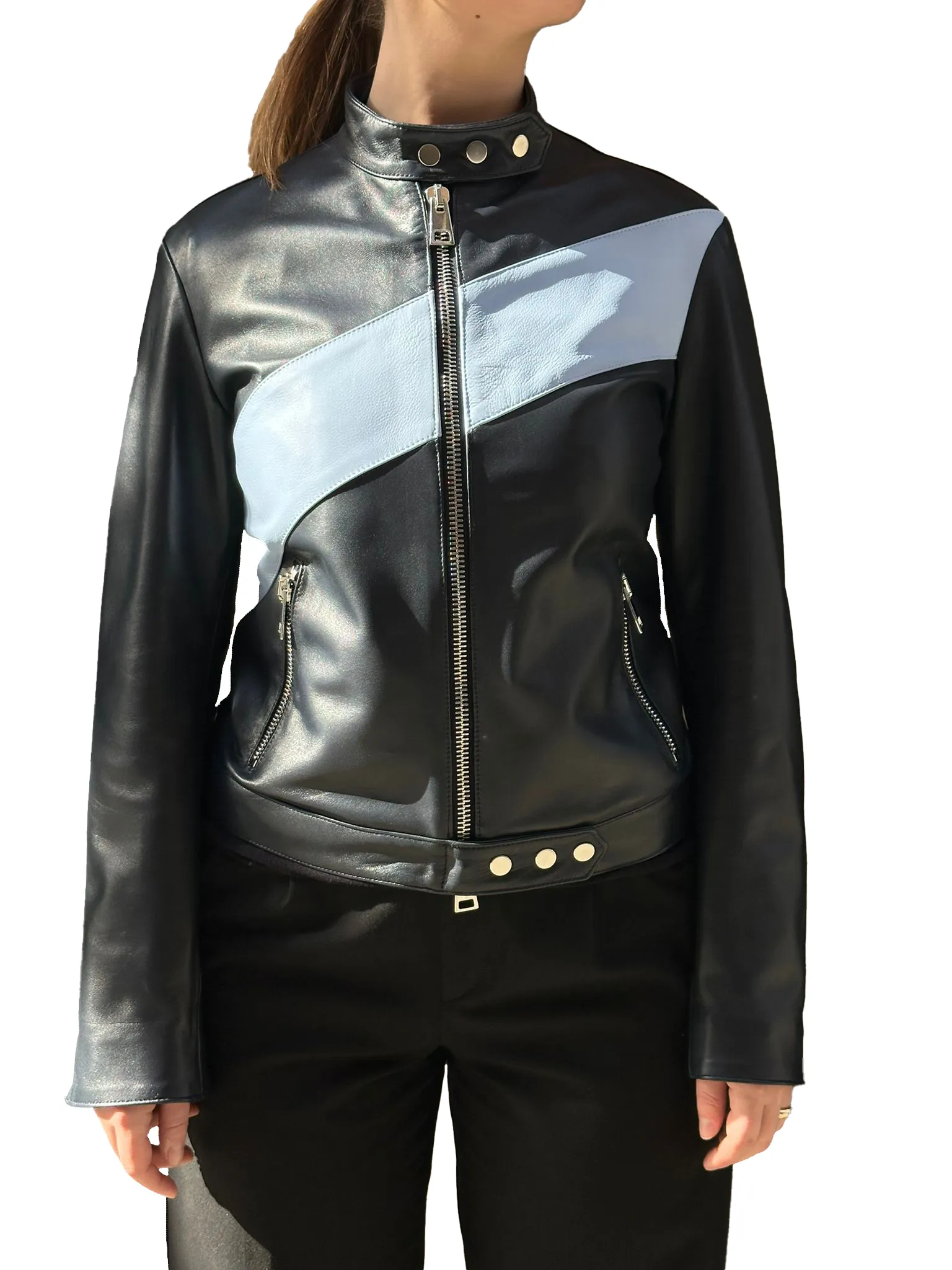 leather bomber black