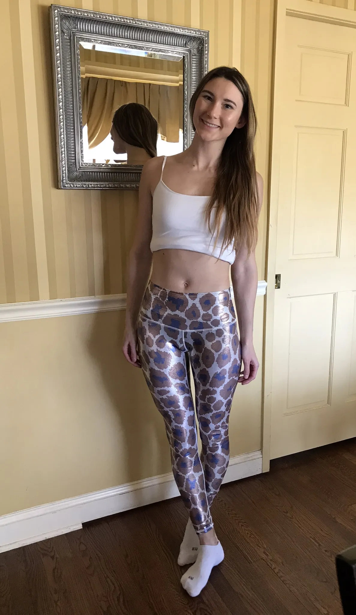 Leopard Print Designer Foil Leggings