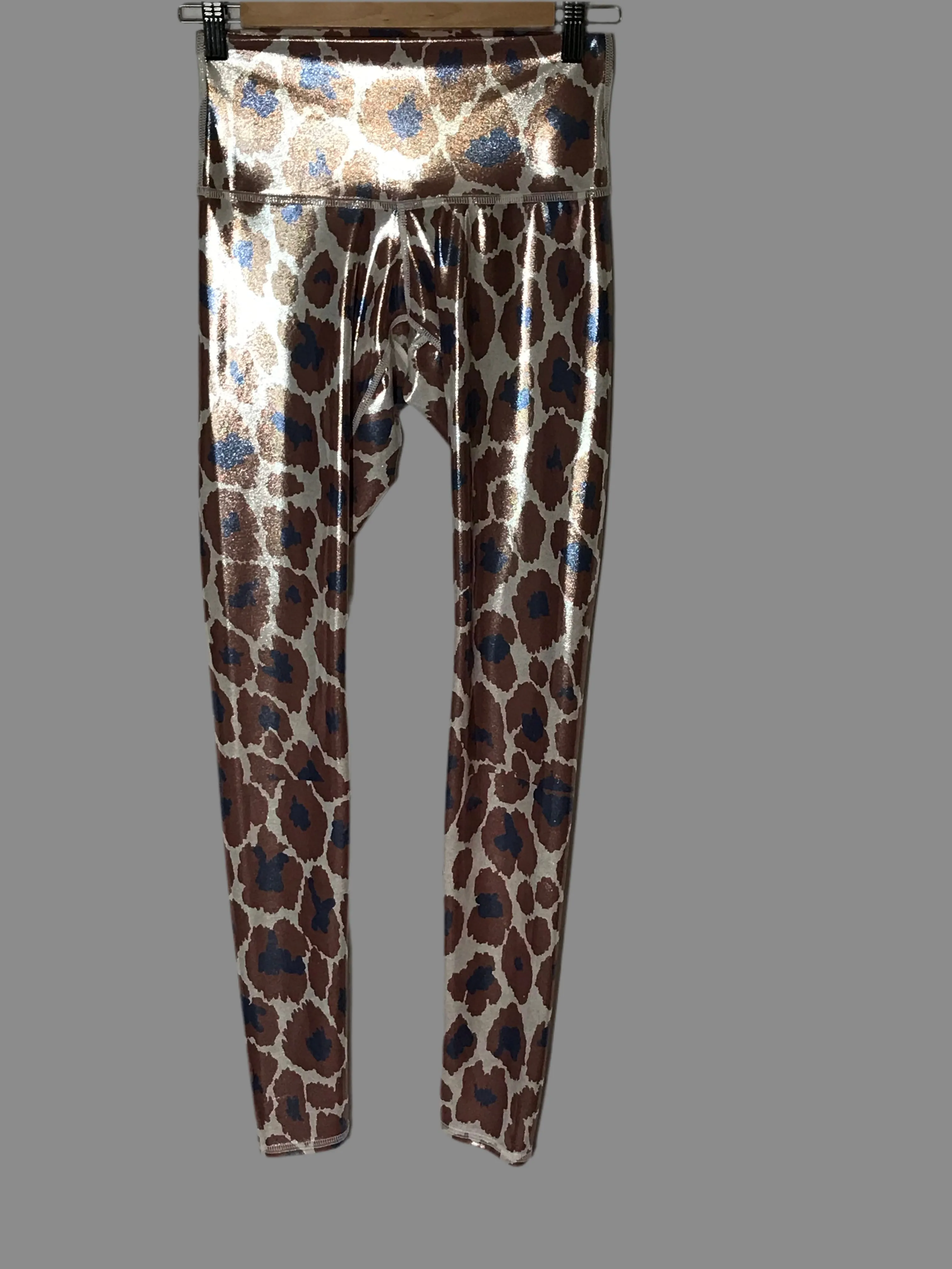 Leopard Print Designer Foil Leggings