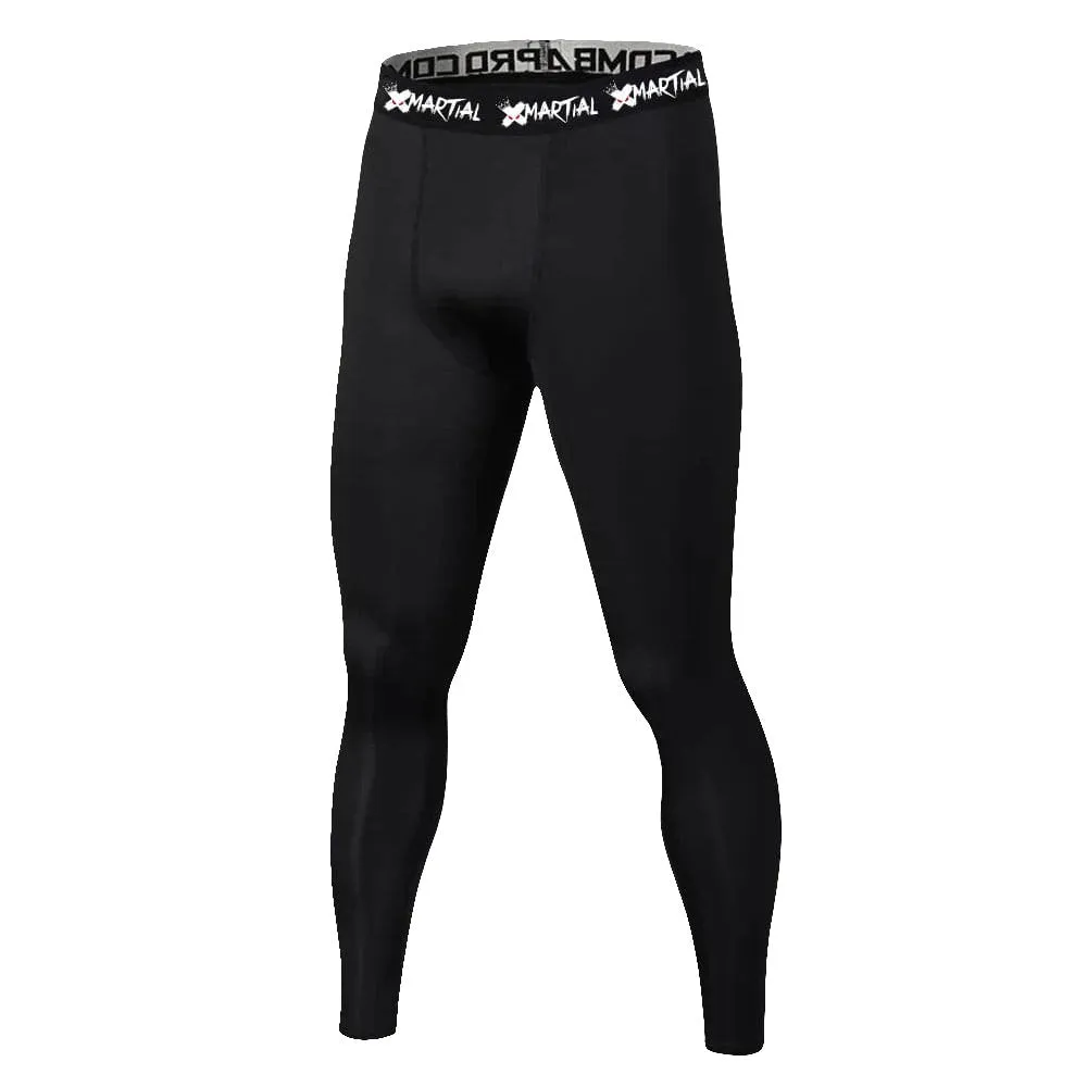 Men's Quick-Drying High Elastic Fitness Leggings - Breathable & Slim Fit - Black