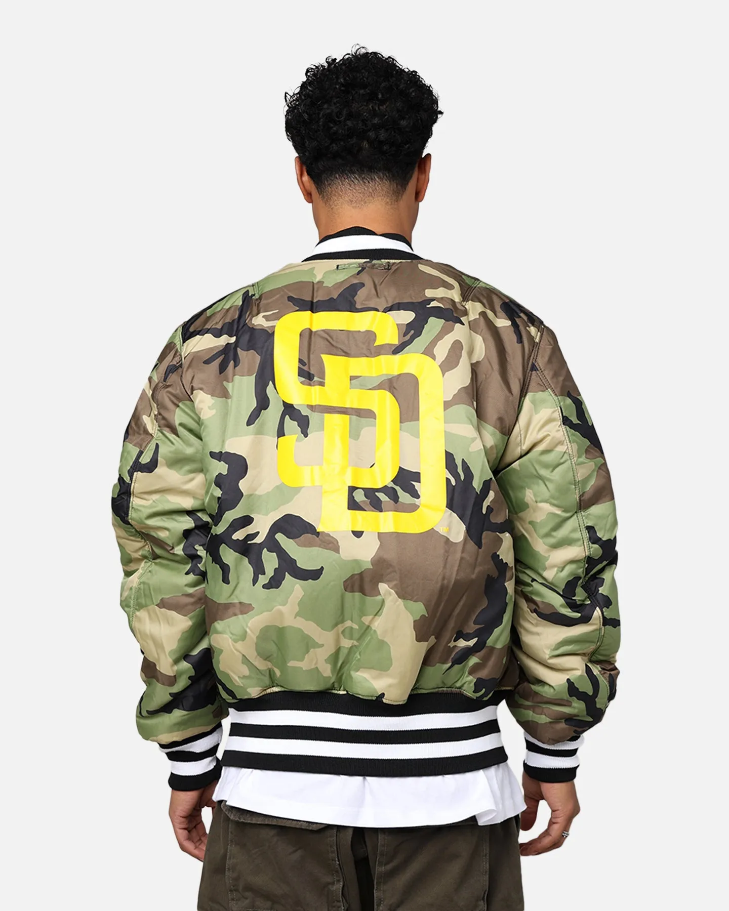 New Era X Alpha Series X MLB San Diego Padres MA-1 Bomber Jacket Black