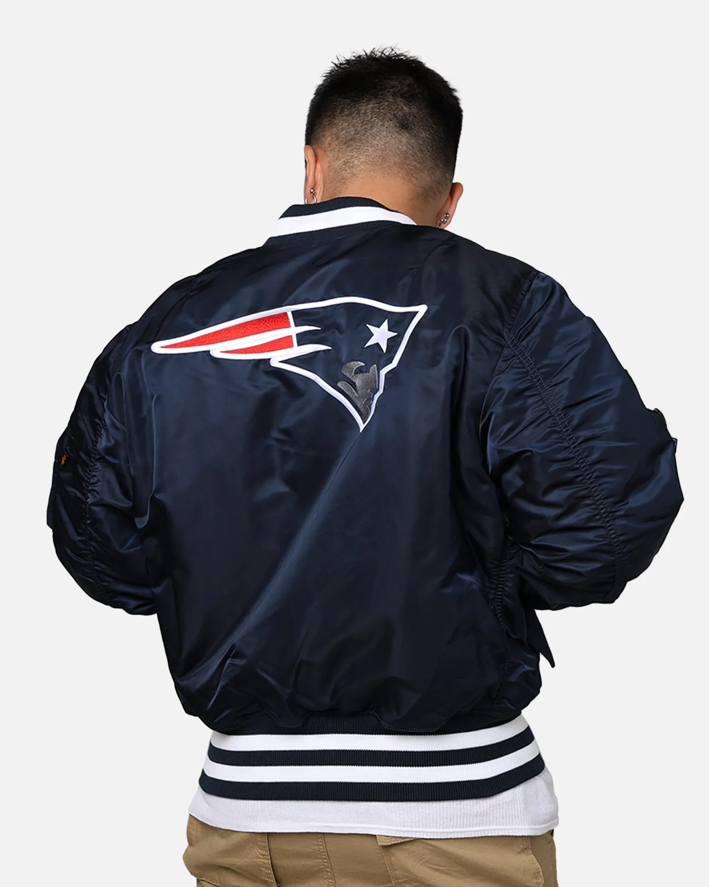 New Era X Alpha Series X NFL New England Patriots MA-1 Bomber Jacket Navy/Red