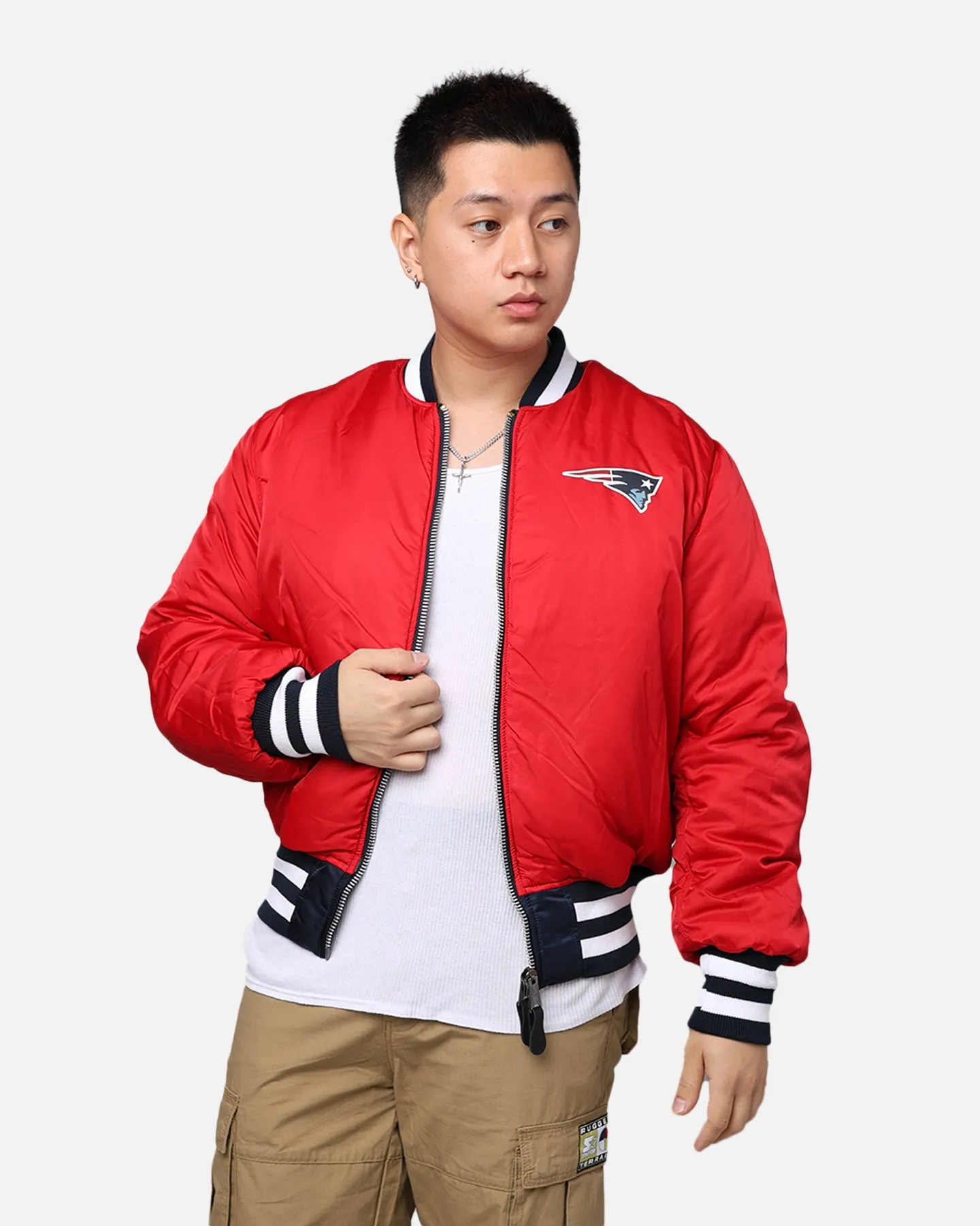 New Era X Alpha Series X NFL New England Patriots MA-1 Bomber Jacket Navy/Red