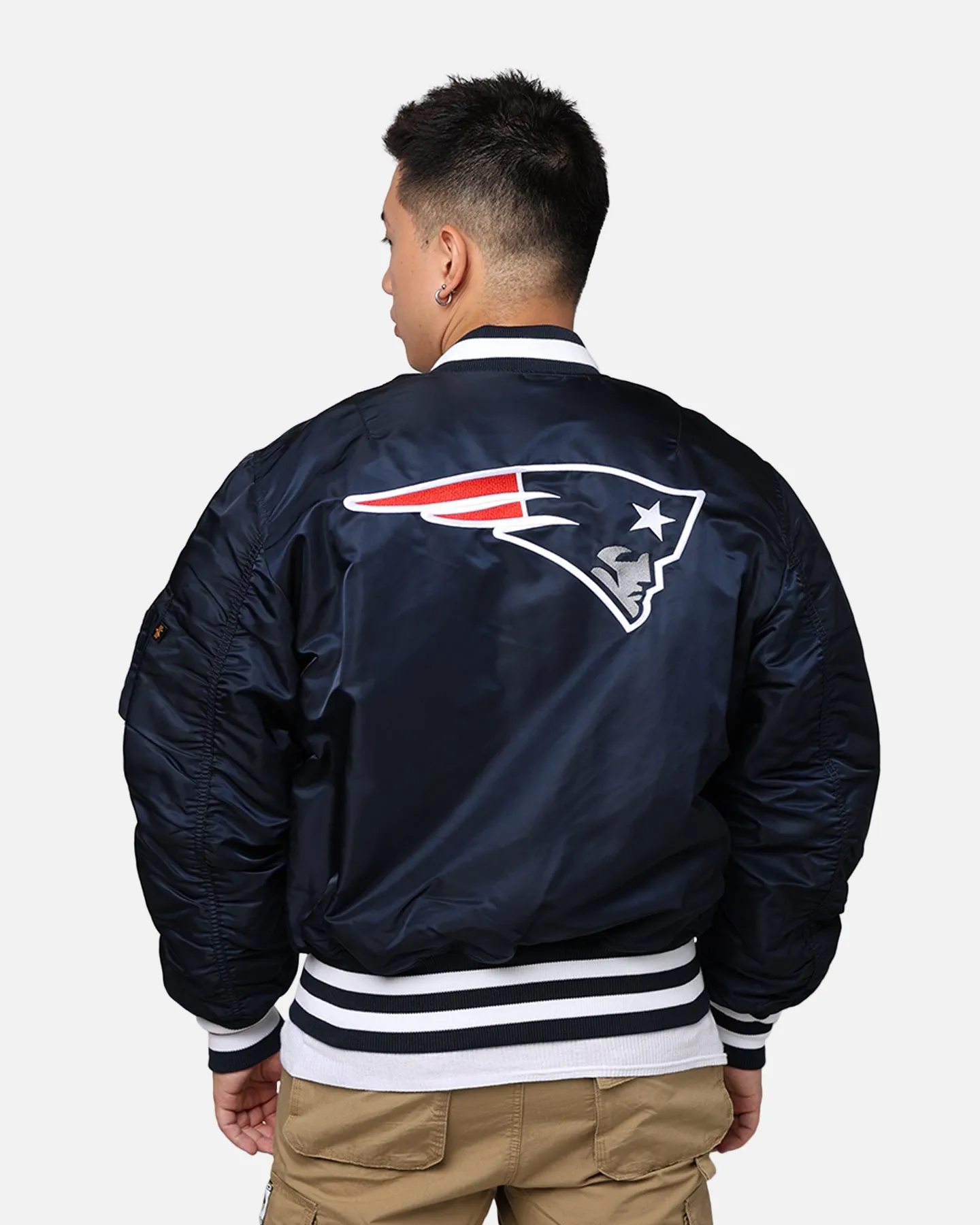 New Era X Alpha Series X NFL New England Patriots MA-1 Bomber Jacket Navy/Red