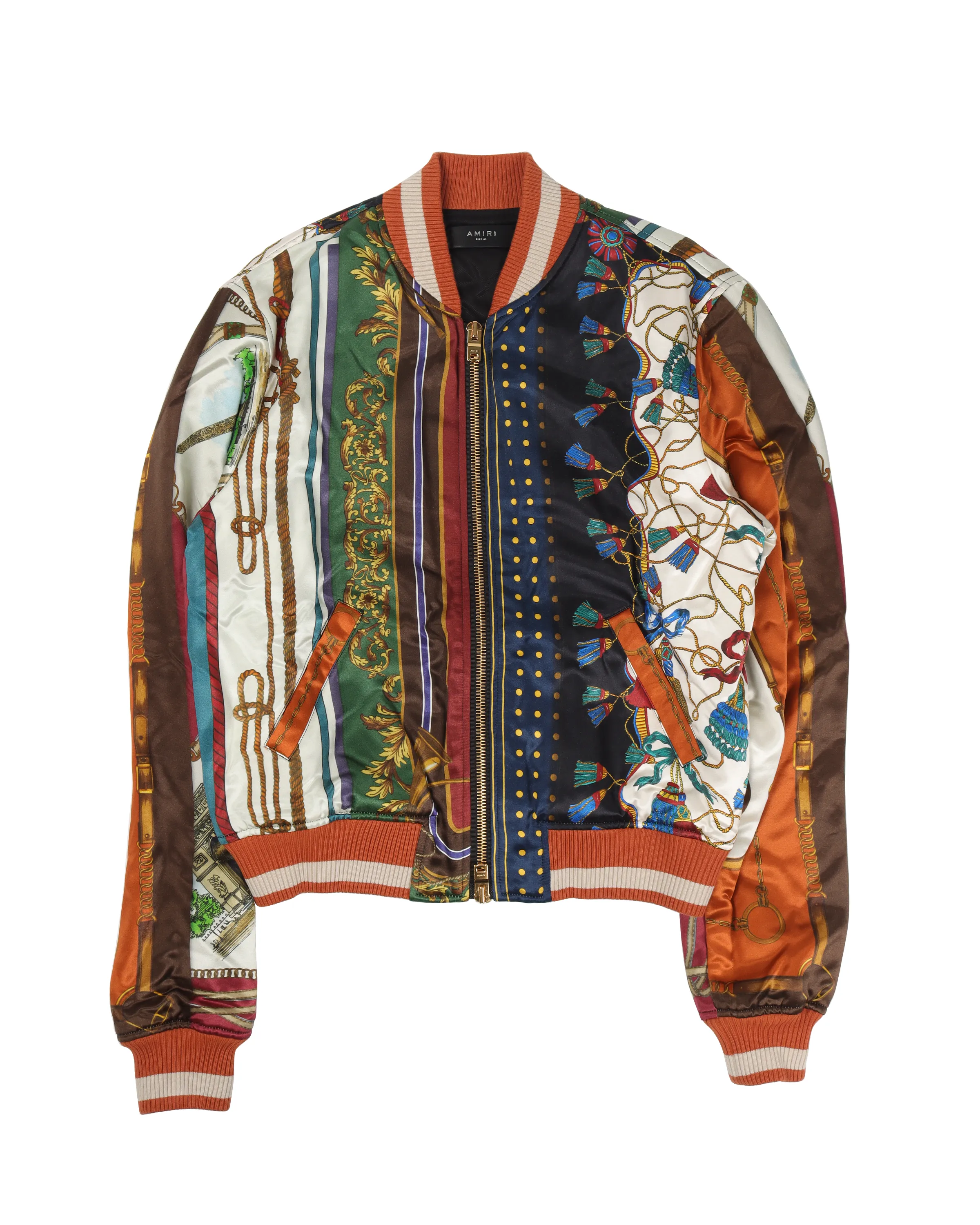 Patchwork Printed Bomber Jacket