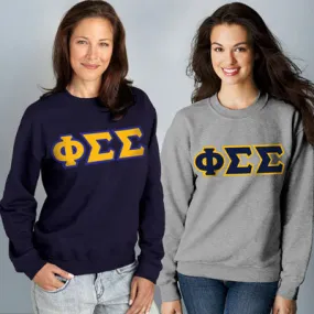 Phi Sigma Sigma 9oz. Crewneck Sweatshirt, 2-Pack Bundle Deal - G120 - TWILL