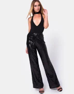 Prague Trouser in Mini Sequin Black