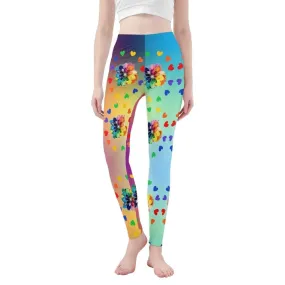 Rainbow Flower Yoga Pants