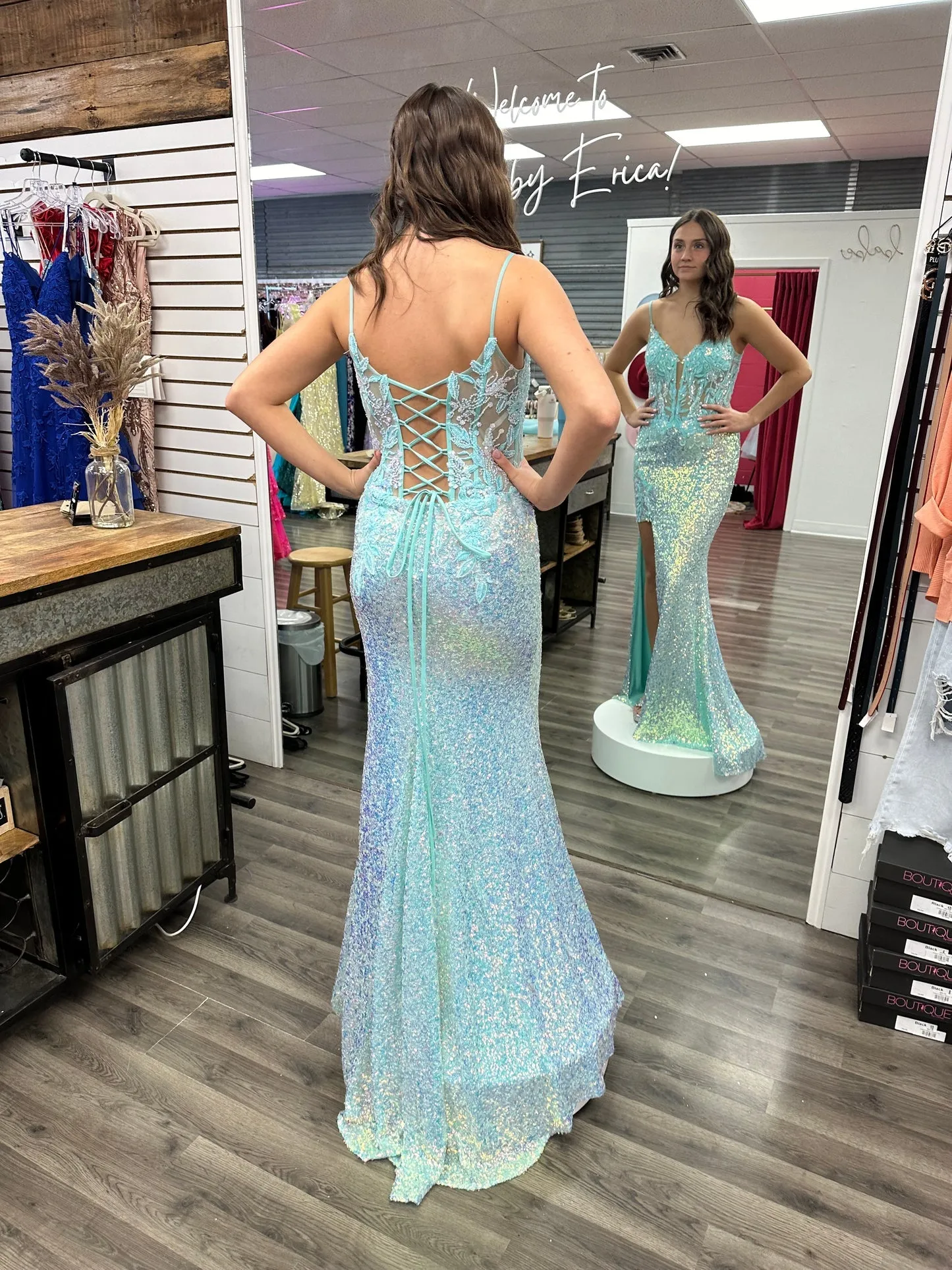 Sequin Fitted Sleeveless Slit Gown by Jovani 24299