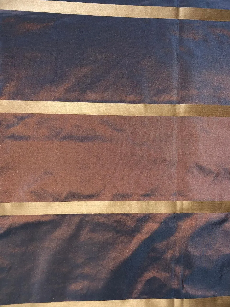 silk taffeta fabric iridescent blue x copper with satin stripes 54&quot; TAFS147[1] 54&quot; wide